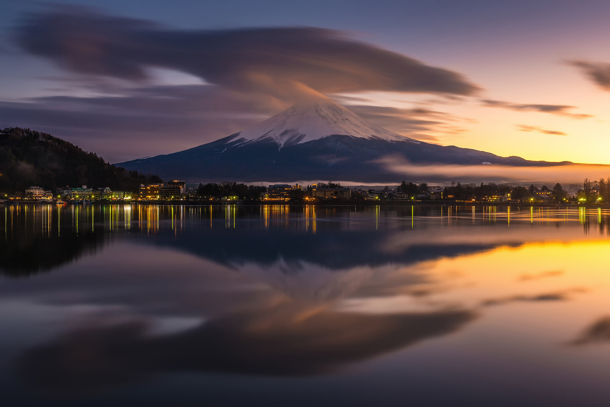 356414壁紙のダウンロード富士山, 山梨県, 日本, 地球, 河口湖, 反射, 火山-スクリーンセーバーと写真を無料で