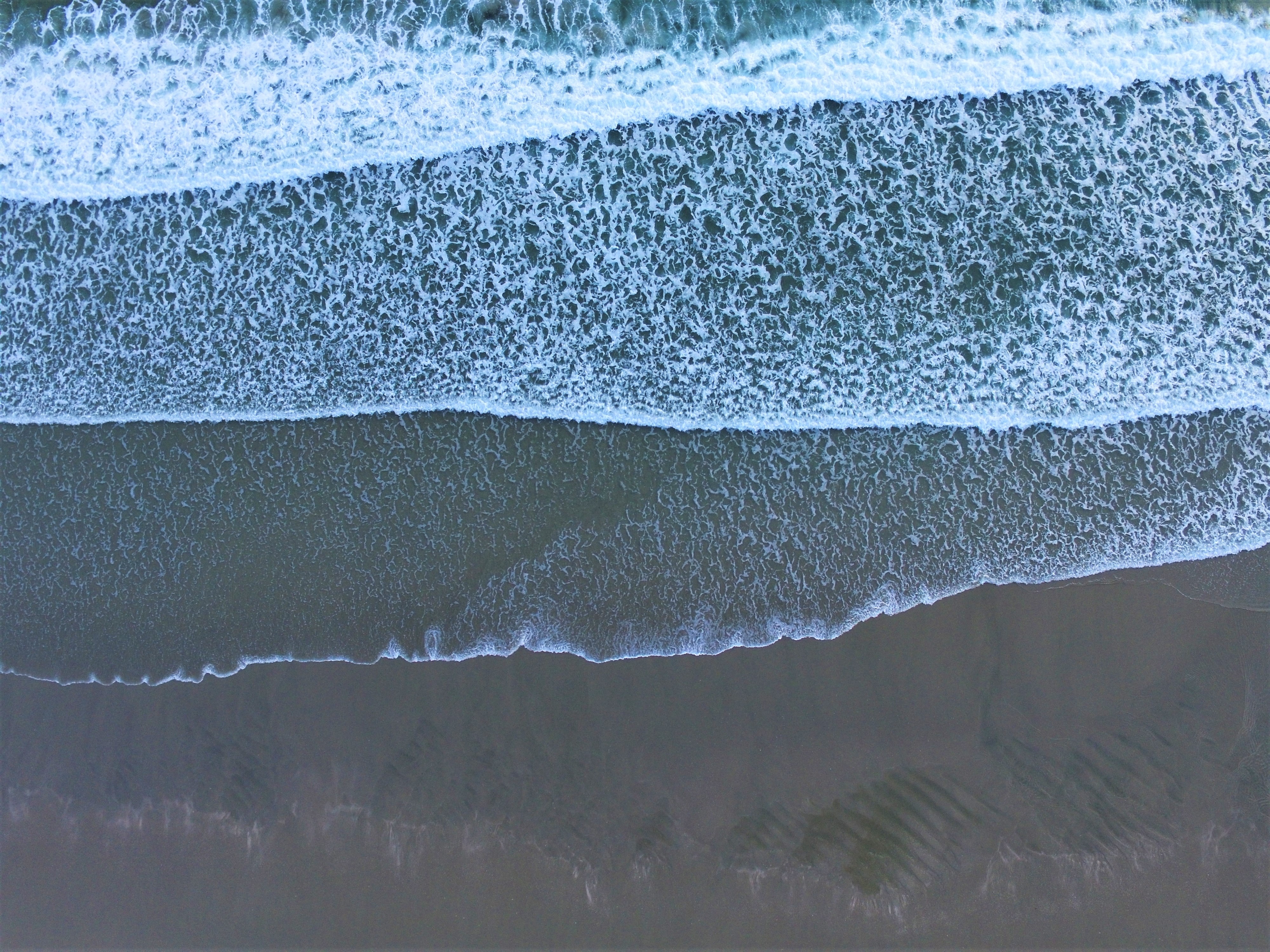 desktop Images nature, sea, waves, beach, view from above, surf