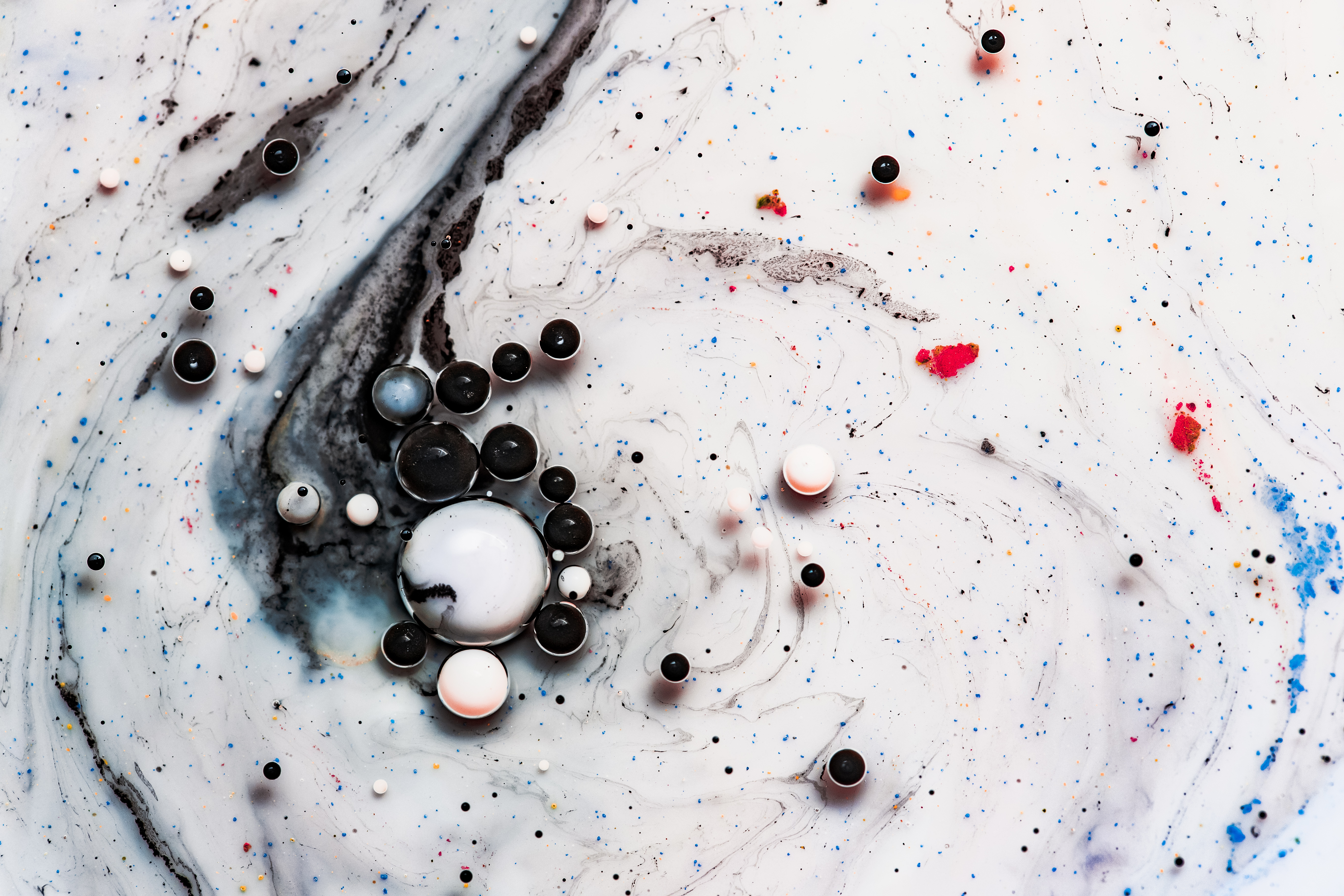 liquid, points, paint, abstract, drops, circles, point Full HD