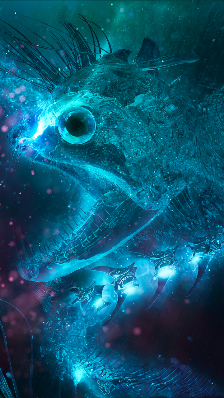 Download mobile wallpaper Abstract, 3D, Fish for free.
