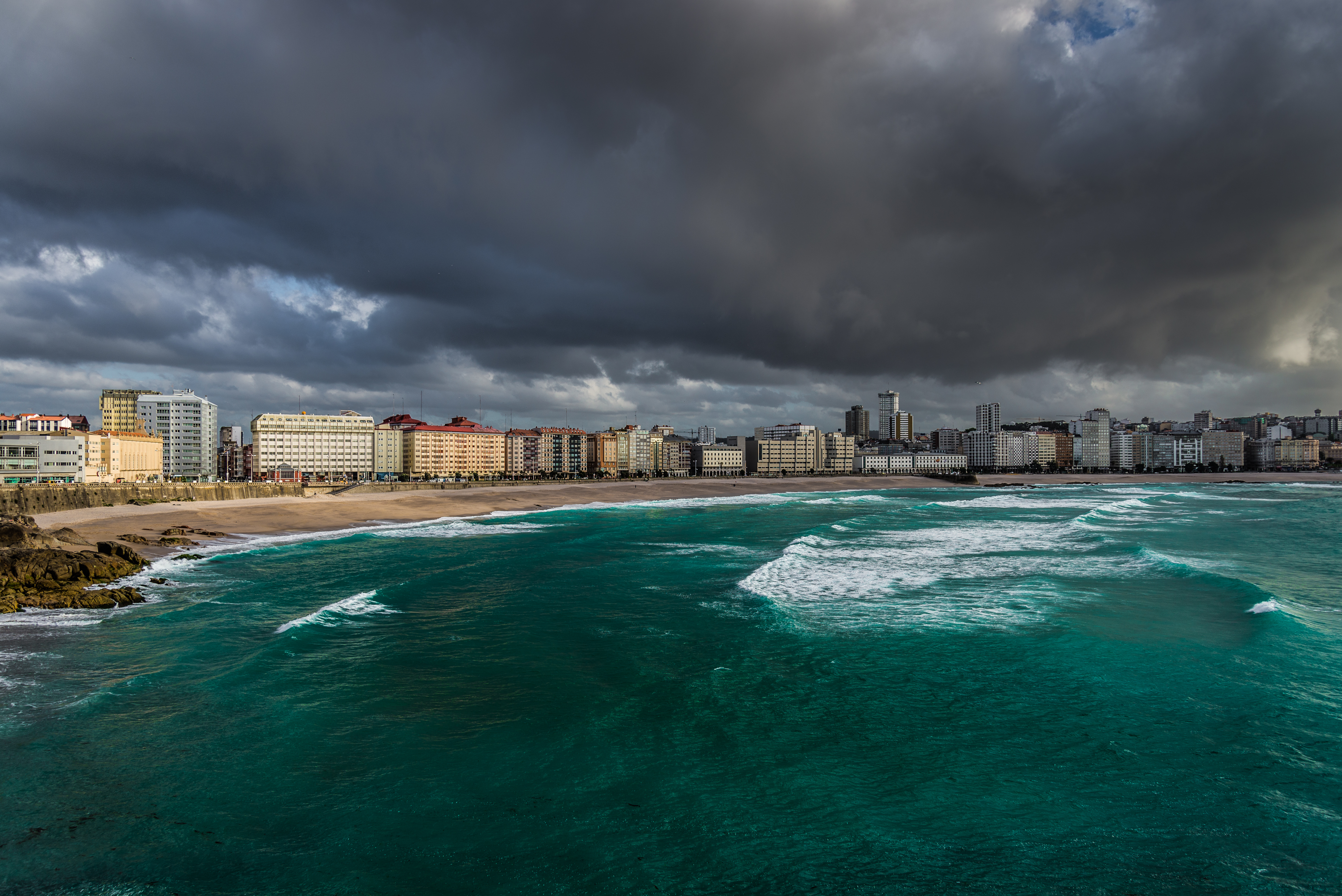 Free download wallpaper Beach, City, Cloud, Coastline, Photography on your PC desktop