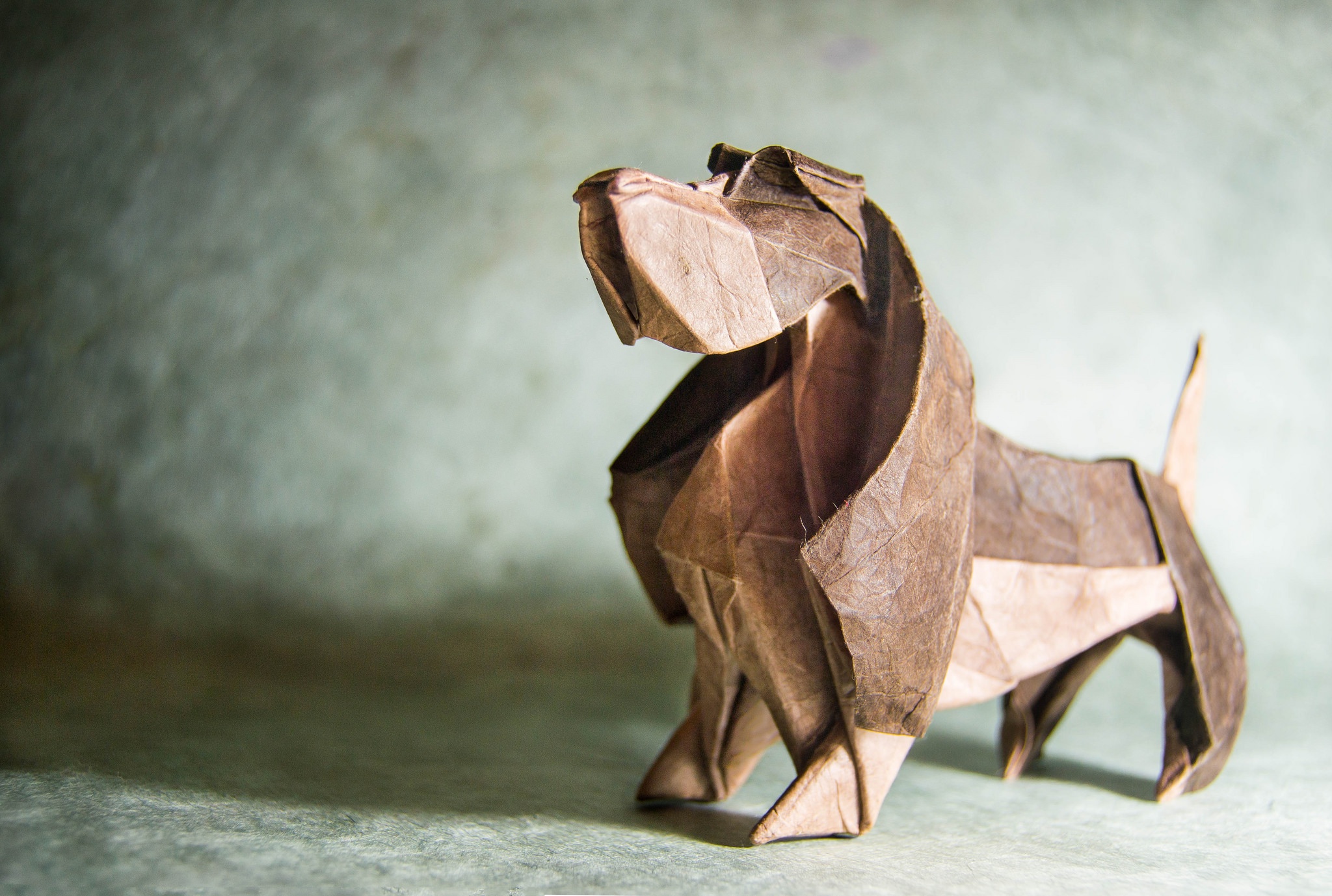 Download mobile wallpaper Dog, Origami, Man Made for free.