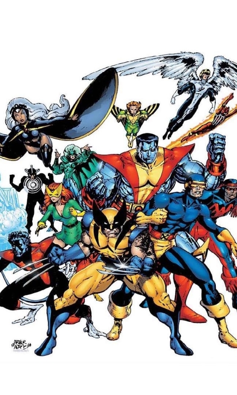Download mobile wallpaper X Men, Angel, Wolverine, Comics, Cyclops (Marvel Comics), Nightcrawler (Marvel Comics), Colossus for free.