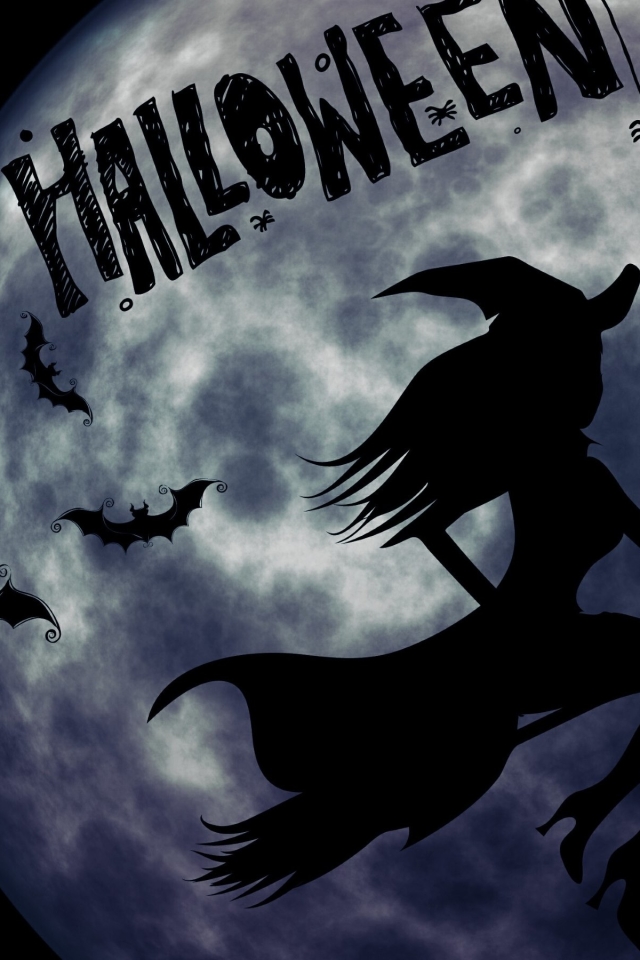 Download mobile wallpaper Halloween, Holiday, Bat, Witch for free.