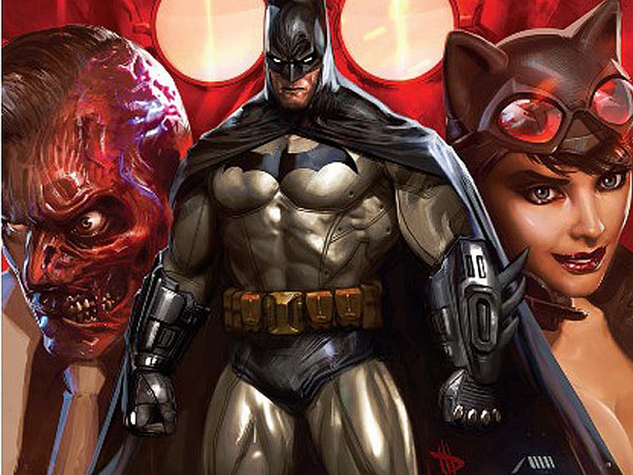 comics, batman, catwoman, two face