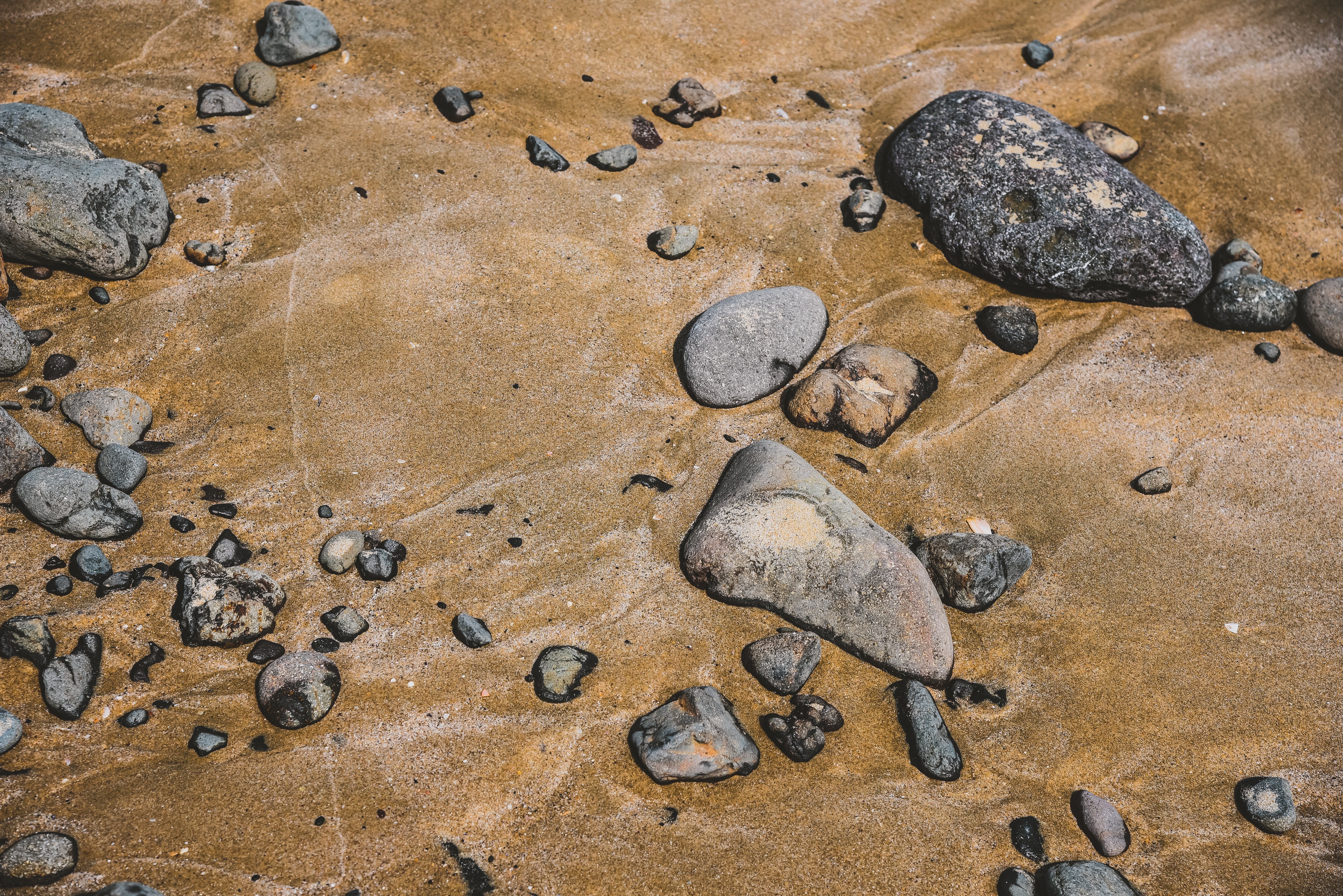 nature, stones, pebble, beach, sand