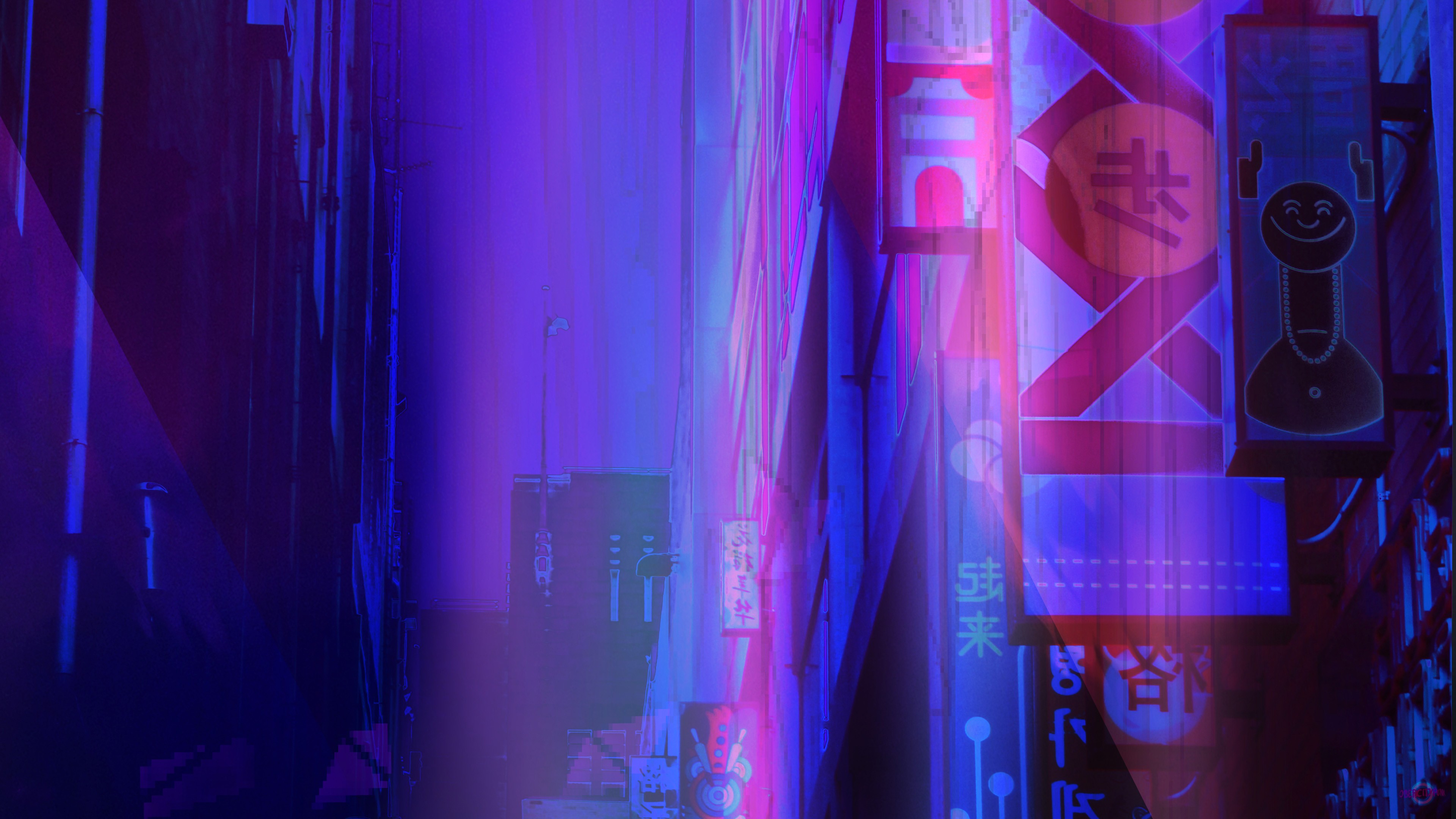 Download mobile wallpaper Cyberpunk, Neon, Purple, Sci Fi for free.