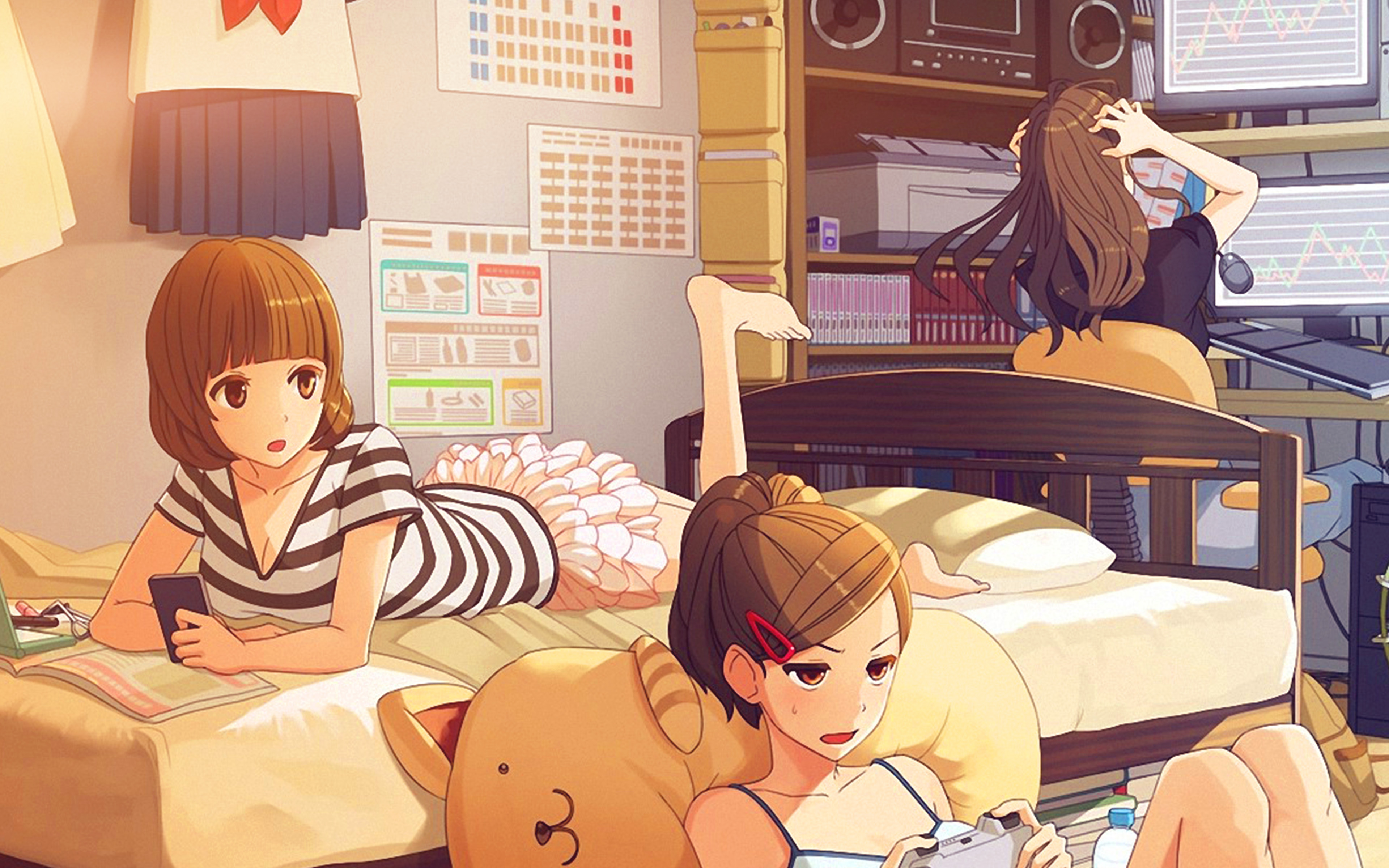 Download mobile wallpaper Anime, Room, Original, Resting for free.