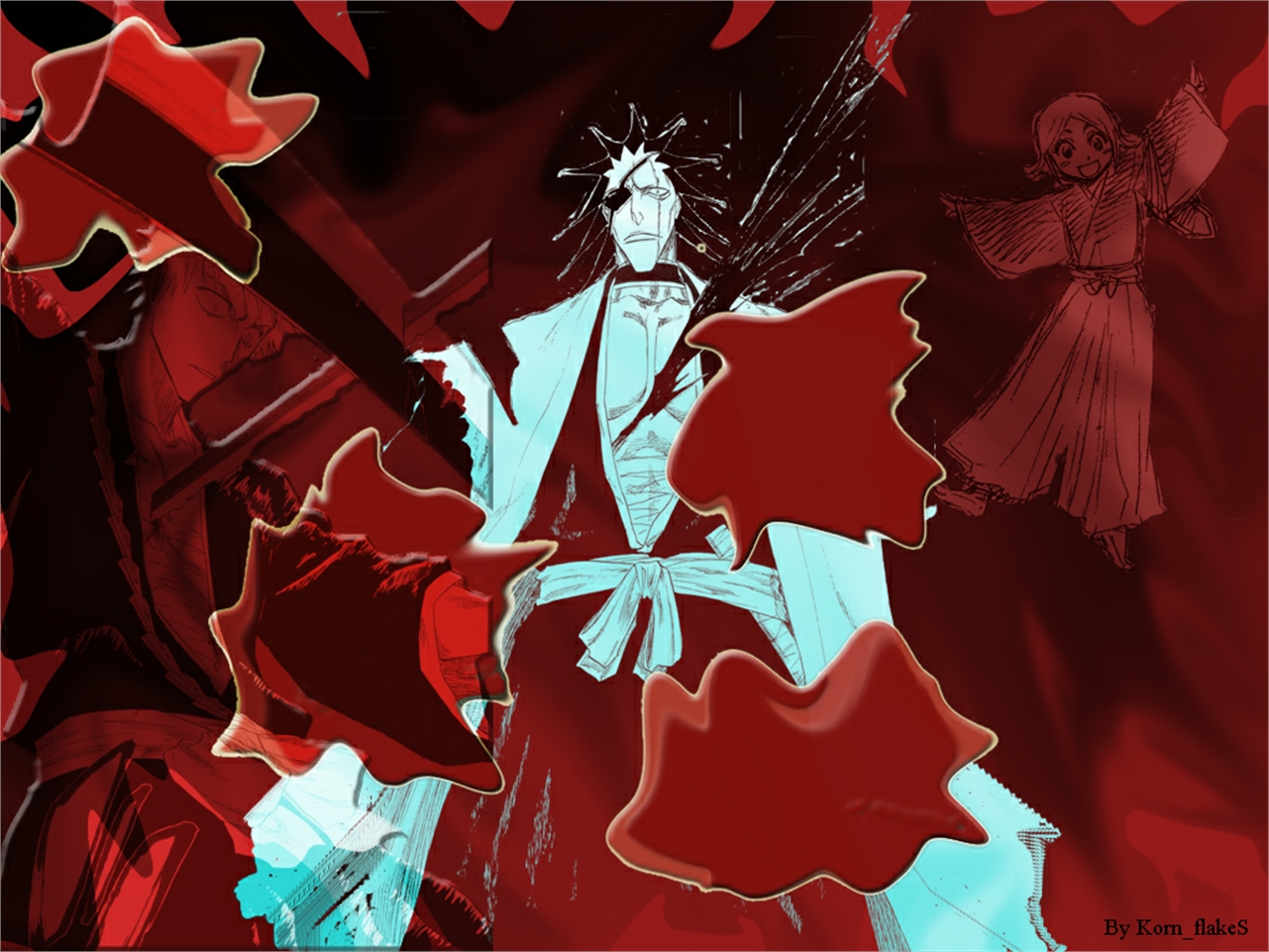 Free download wallpaper Anime, Bleach, Yachiru Kusajishi, Kenpachi Kiganjō on your PC desktop