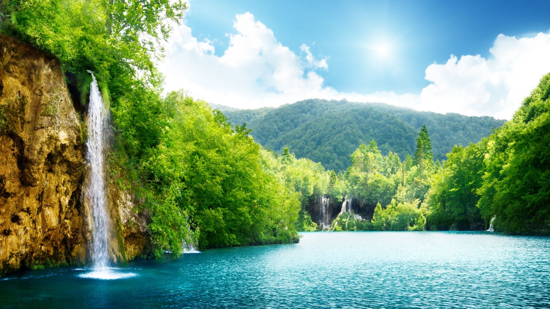 Laden Sie das See, Wasserfall, Erde/natur-Bild kostenlos auf Ihren PC-Desktop herunter