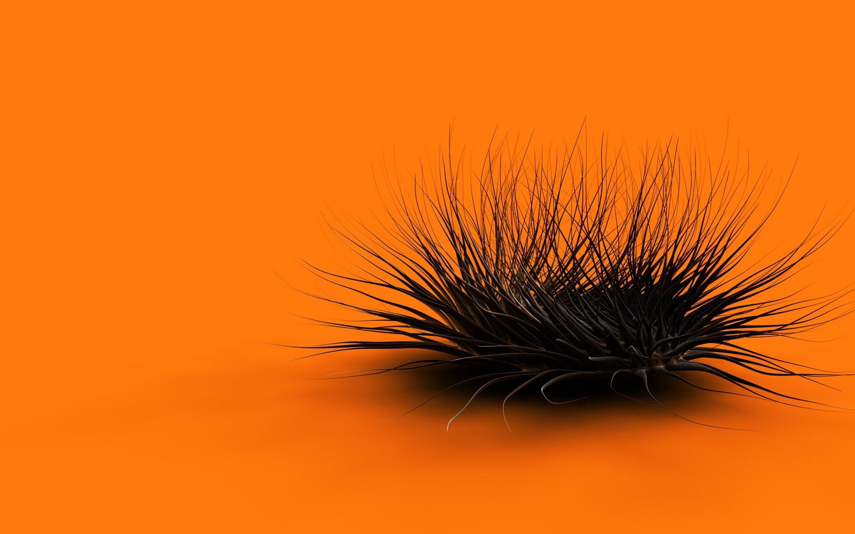 form, 3d, black, orange, fluff, fuzz Smartphone Background