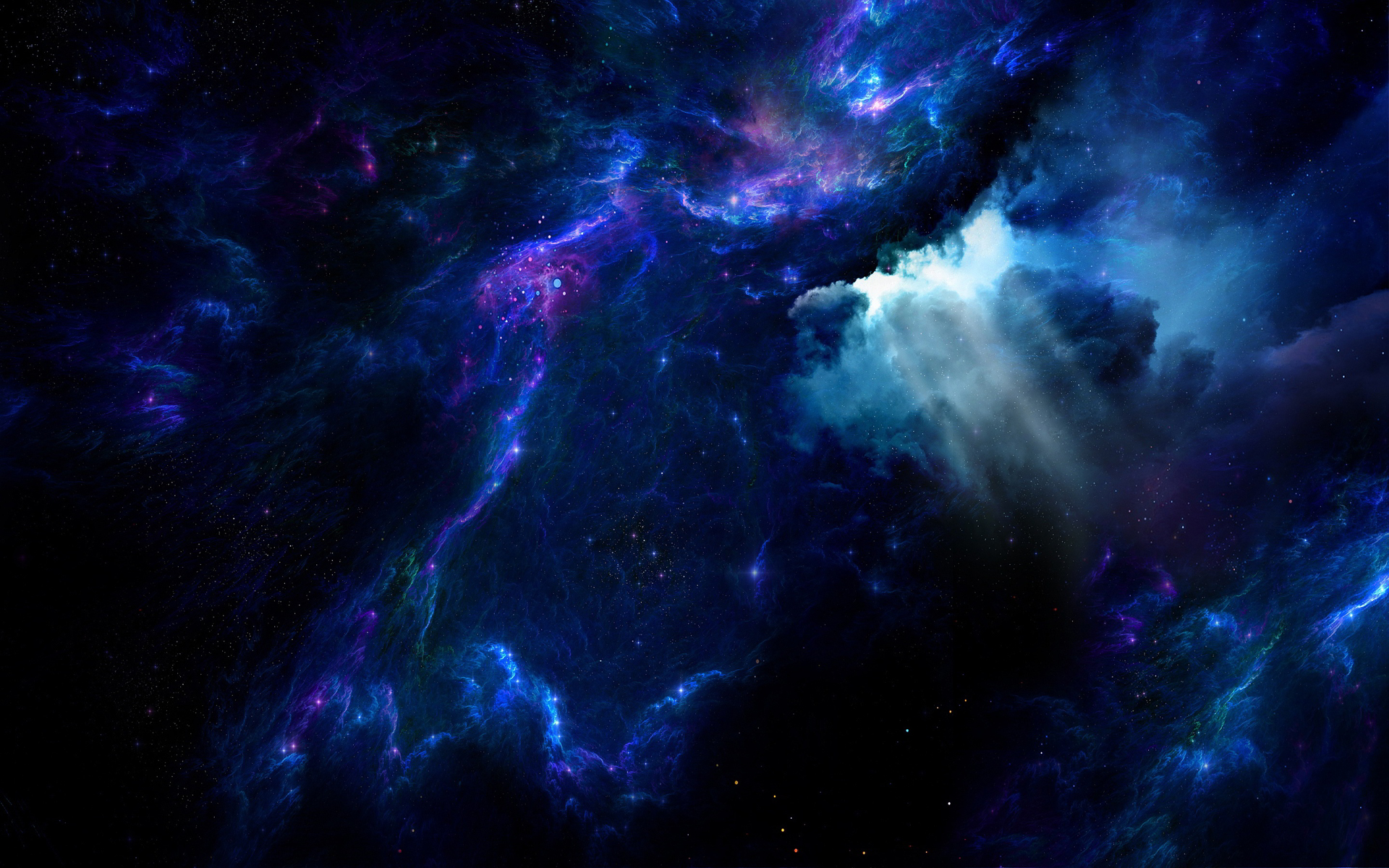 Скачать картинку Космос, Звезды, Синий, Туманность, Графика, Научная Фантастика в телефон бесплатно.