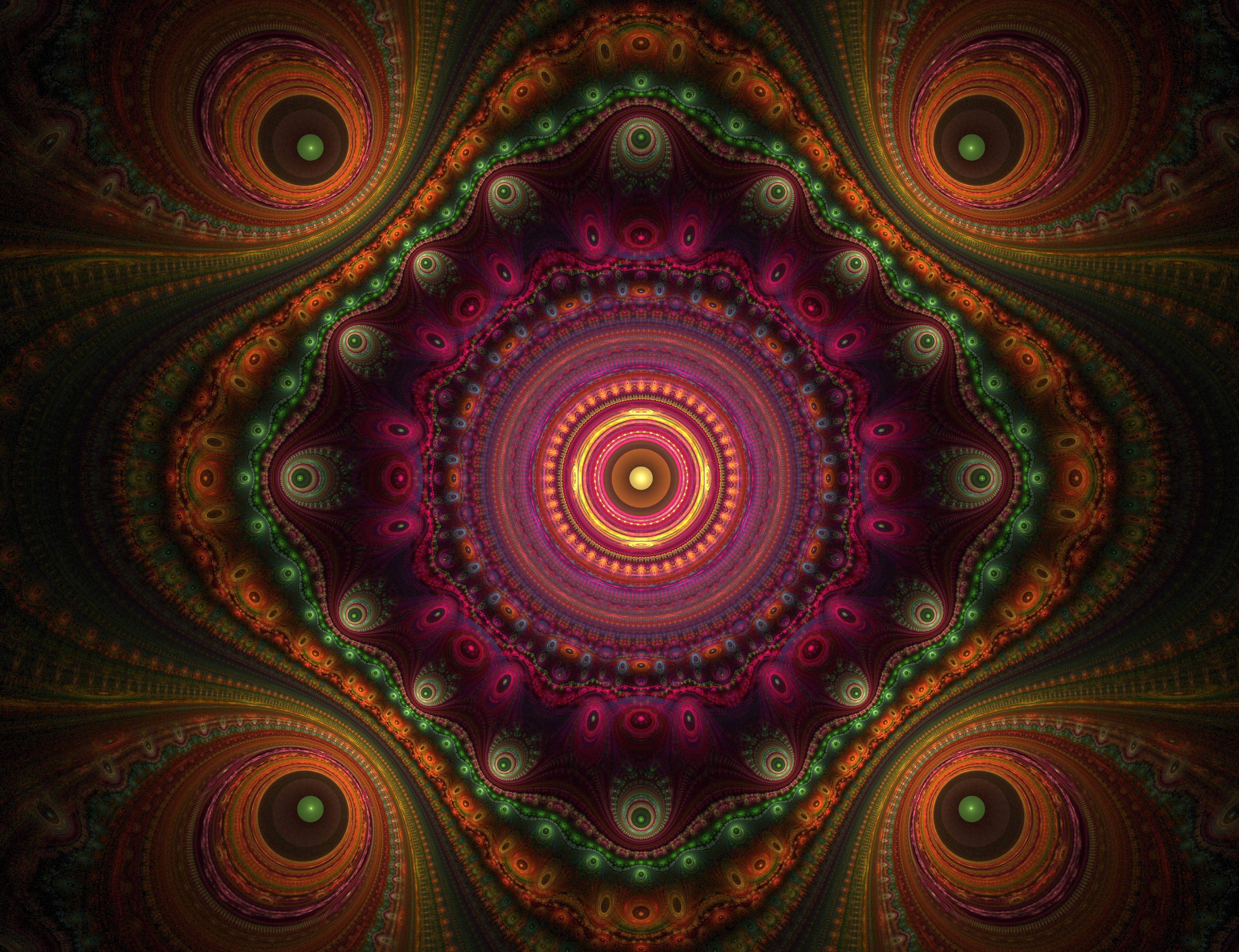 motley, abstract, multicolored, pattern, fractal, kaleidoscope