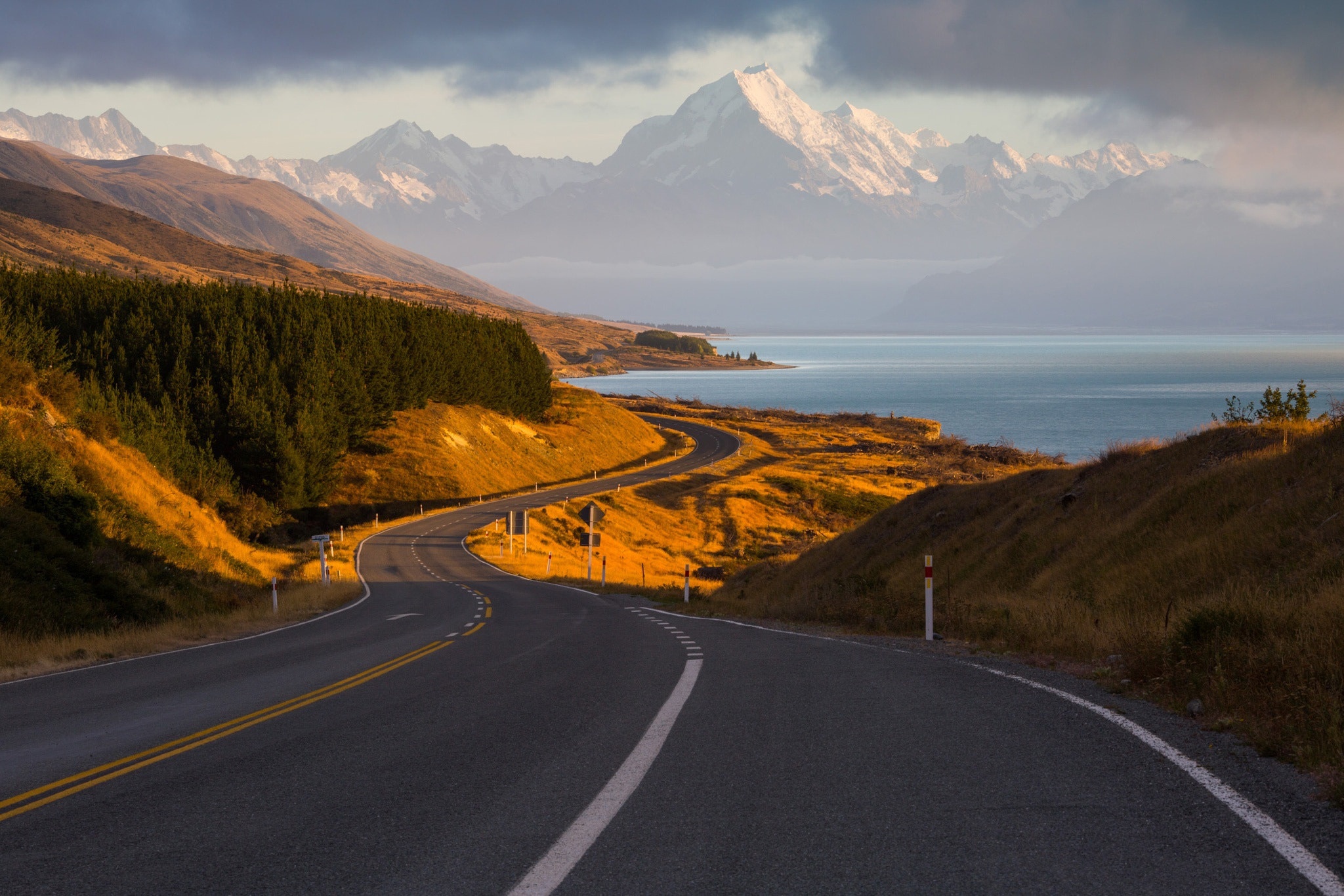 Free download wallpaper Landscape, New Zealand, Road, Man Made on your PC desktop