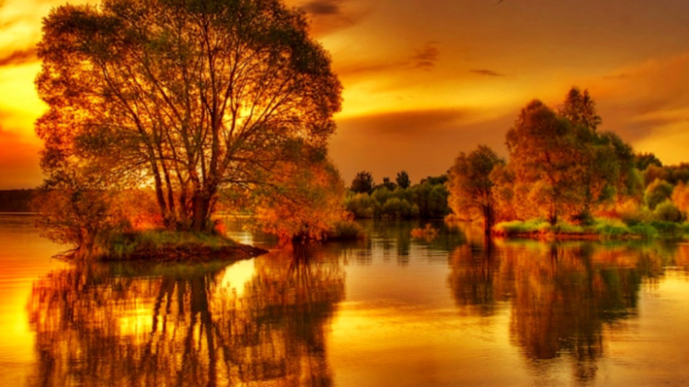 Free download wallpaper Sunset, Earth, Hdr, Pond, Photography on your PC desktop