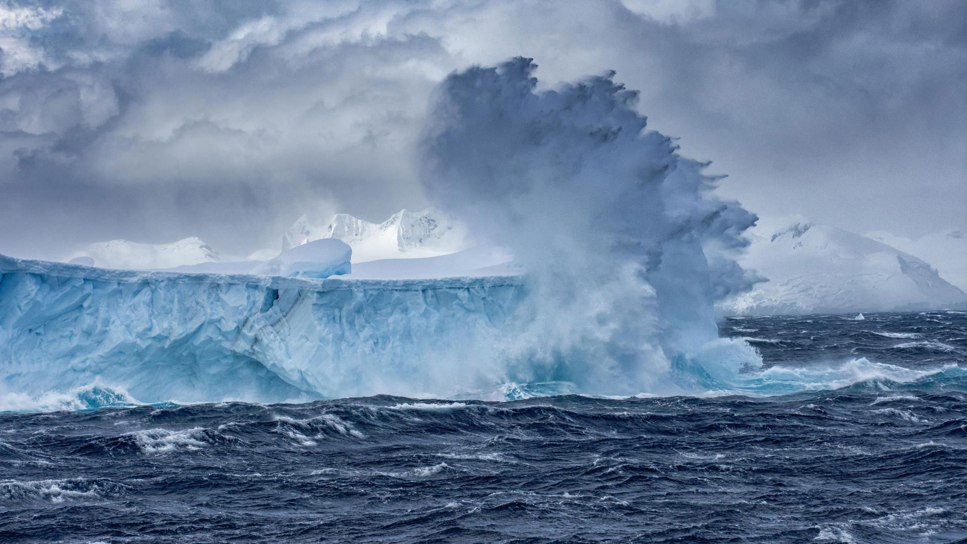 無料モバイル壁紙自然, 波, 氷山, 地球をダウンロードします。