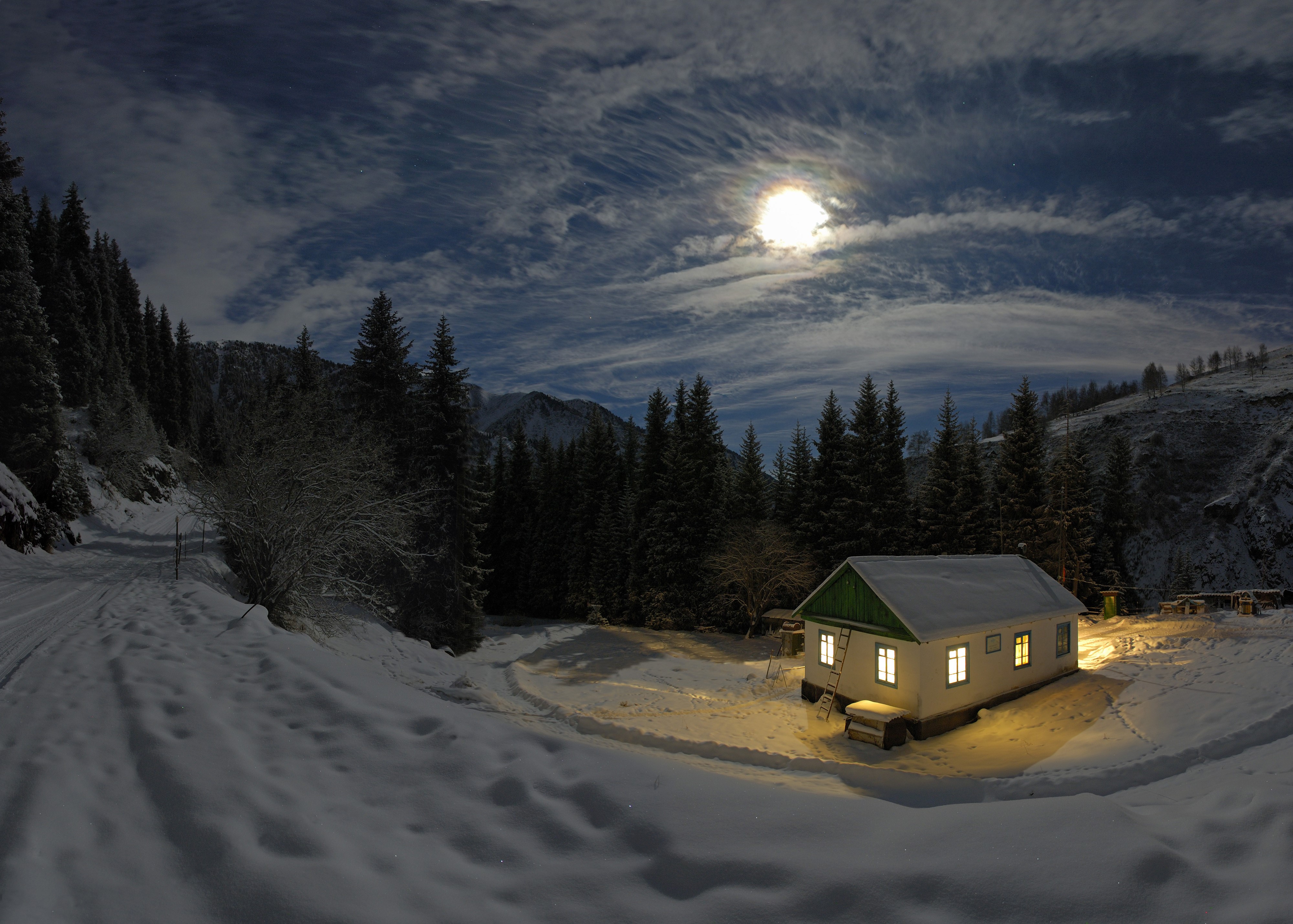 Download mobile wallpaper Winter, House, Photography for free.
