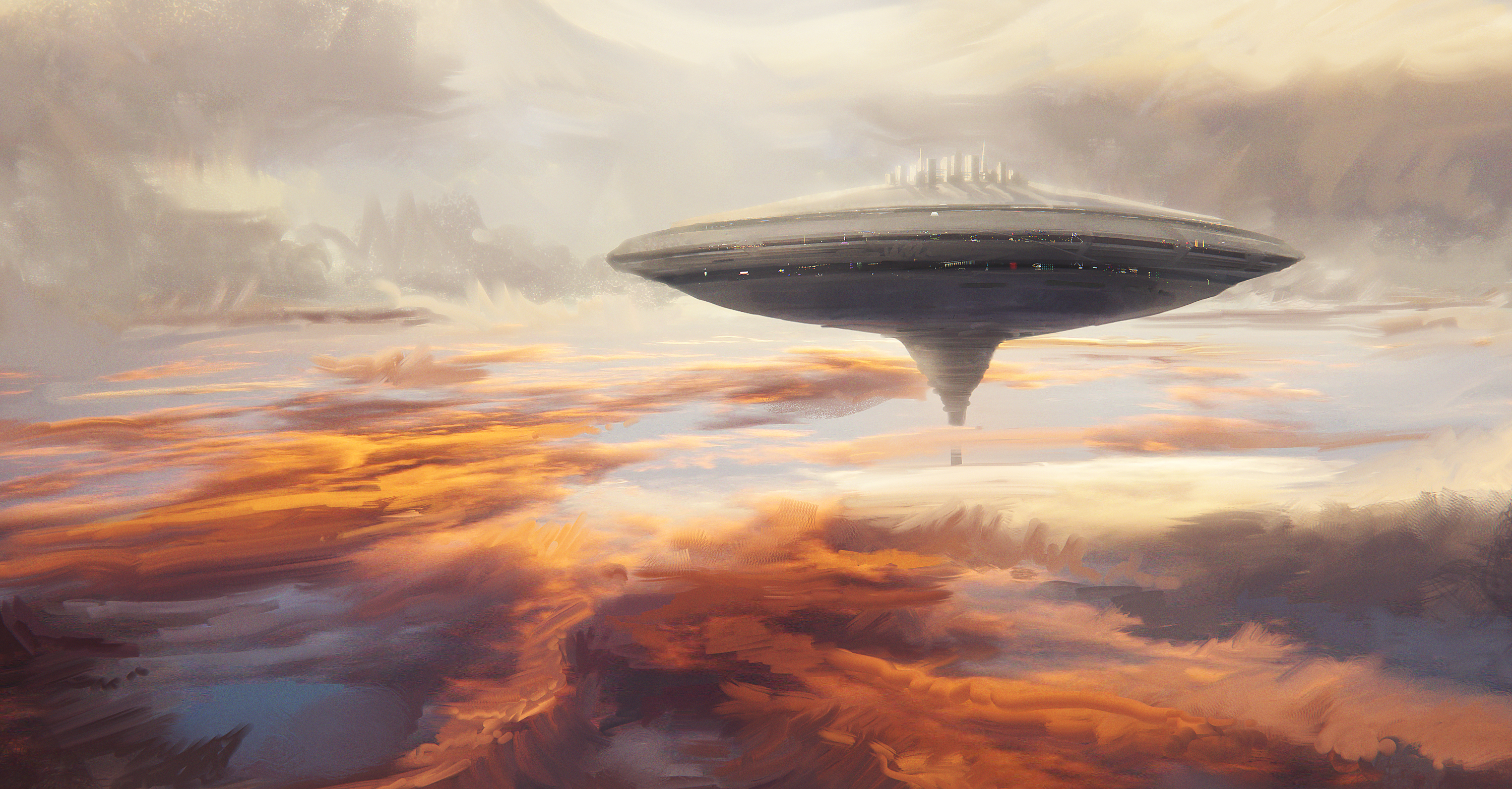 Laden Sie das Science Fiction, Wolke, Großstadt, Krieg Der Sterne-Bild kostenlos auf Ihren PC-Desktop herunter