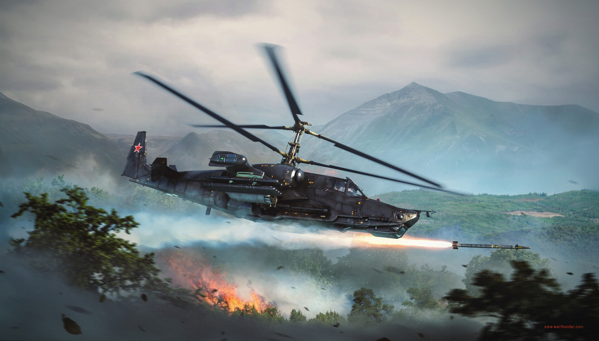 Laden Sie das Computerspiele, Helikopter, Kampfhubschrauber, War Thunder-Bild kostenlos auf Ihren PC-Desktop herunter