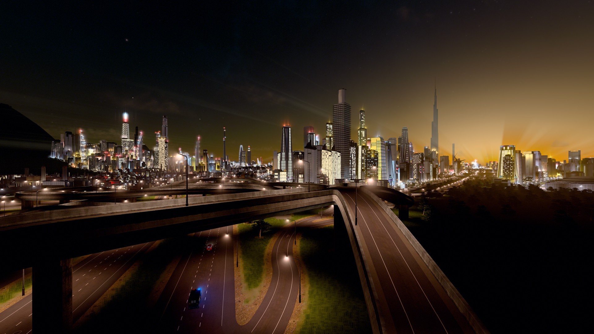 412910 descargar fondo de pantalla videojuego, cities: skylines, ciudad, carretera, rascacielos, ciudades: protectores de pantalla e imágenes gratis