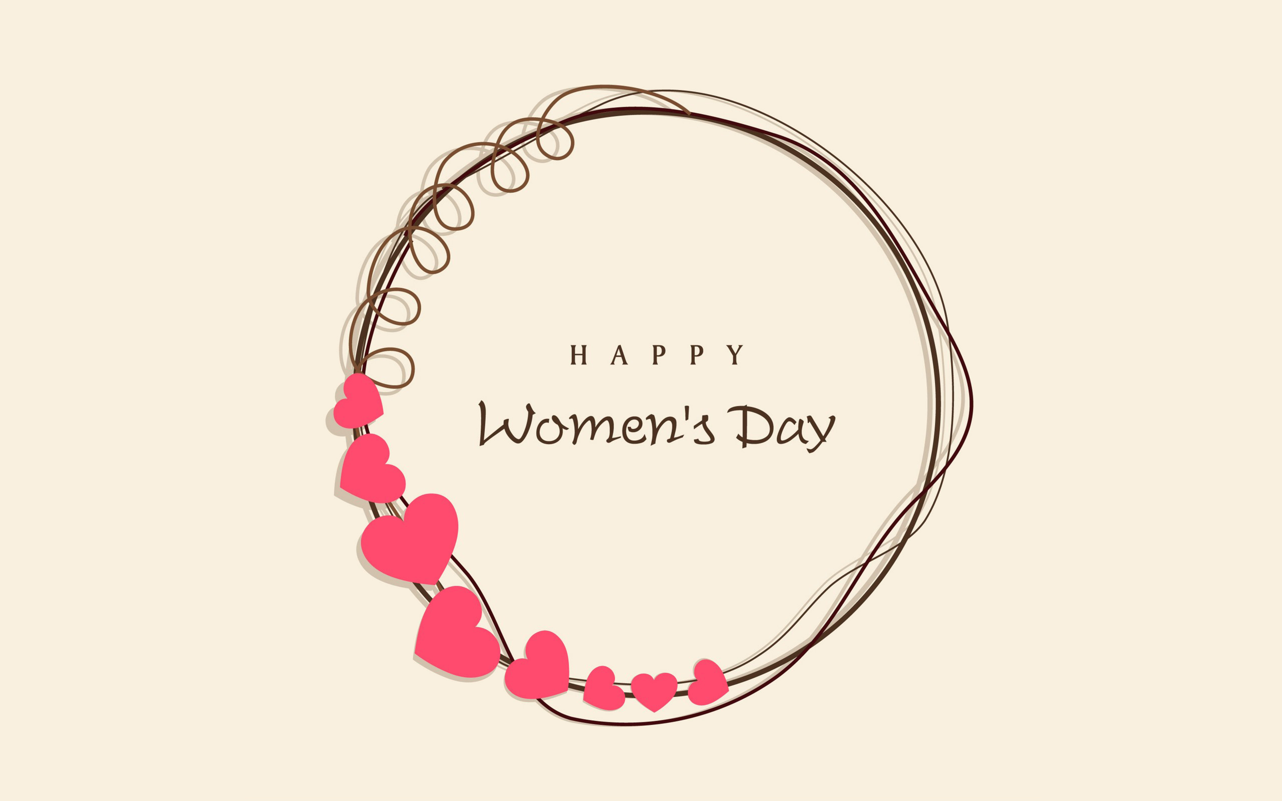 holiday, women's day, circle, happy women's day, heart, minimalist, statement