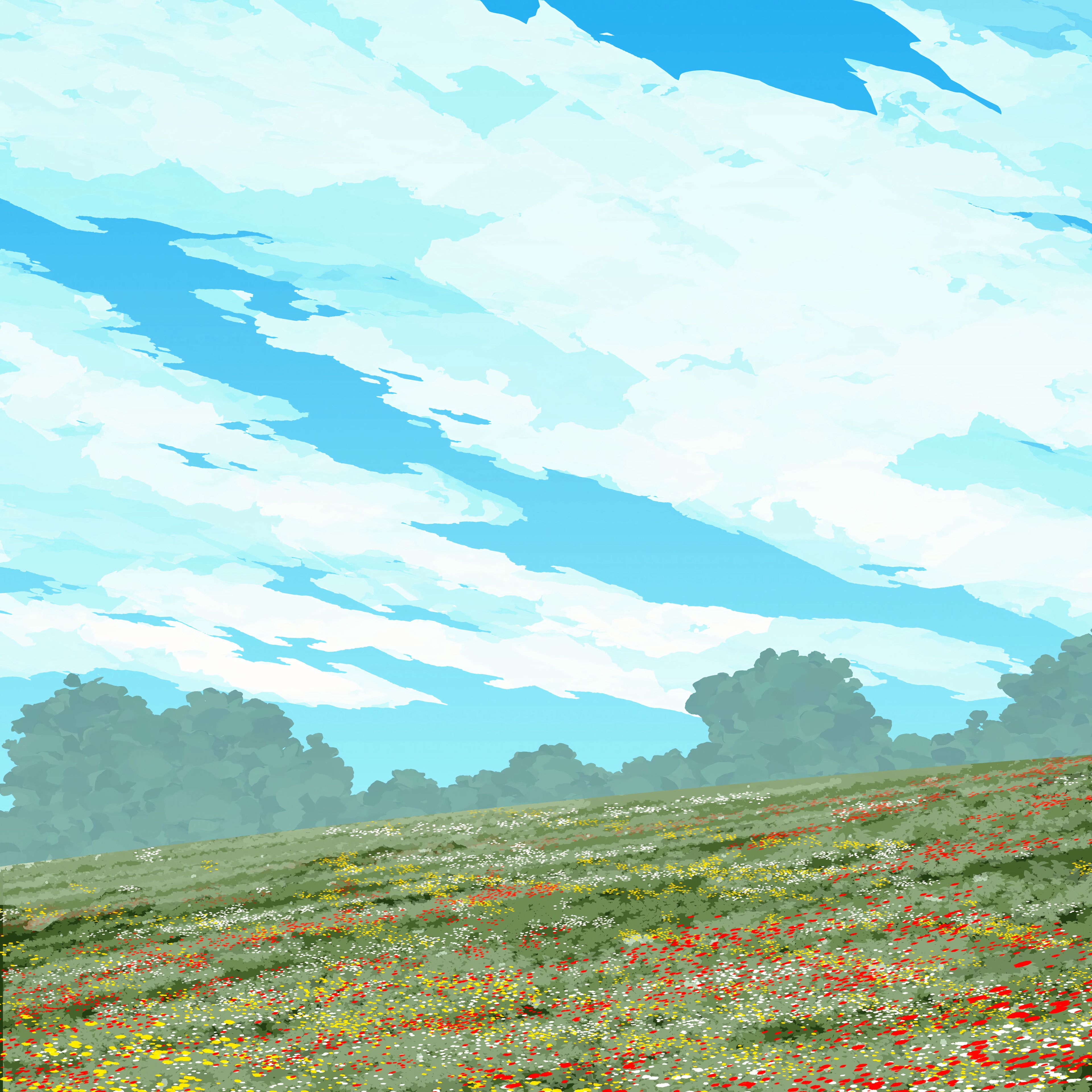 Free download wallpaper Art, Bush, Slope, Flowers on your PC desktop