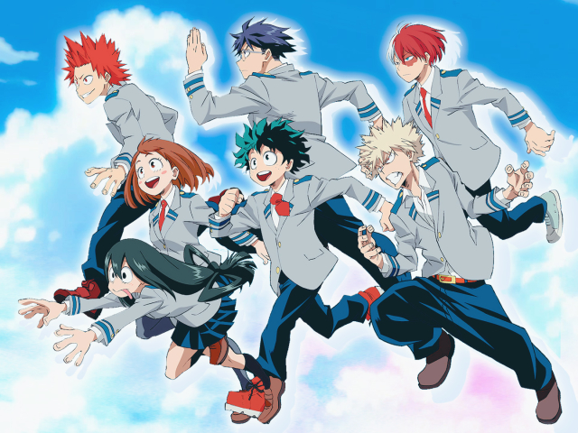 Baixar papel de parede para celular de Anime, Izuku Midoriya, Shoto Todoroki, Katsuki Bakugou, Minha Academia De Heróis, Ochaco Uraraka, Tenya Iida, Eijiro Kirishima, Tsuyu Asui gratuito.