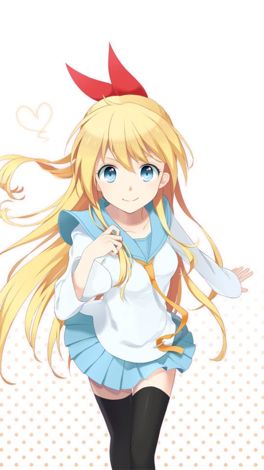 Descarga gratuita de fondo de pantalla para móvil de Rubio, Ojos Azules, Falda, Animado, Pelo Largo, Uniforme Escolar, Rubia, Chitoge Kirisaki, Nisekoi.