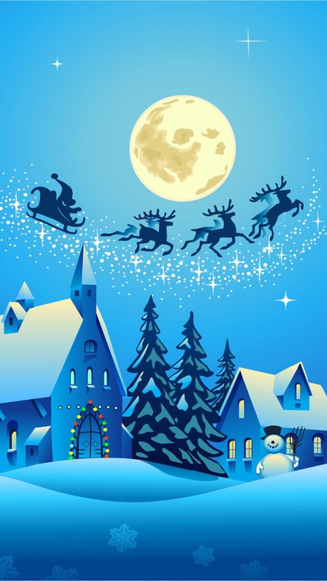 Download mobile wallpaper Christmas, Holiday, Church, Sleigh, Santa for free.