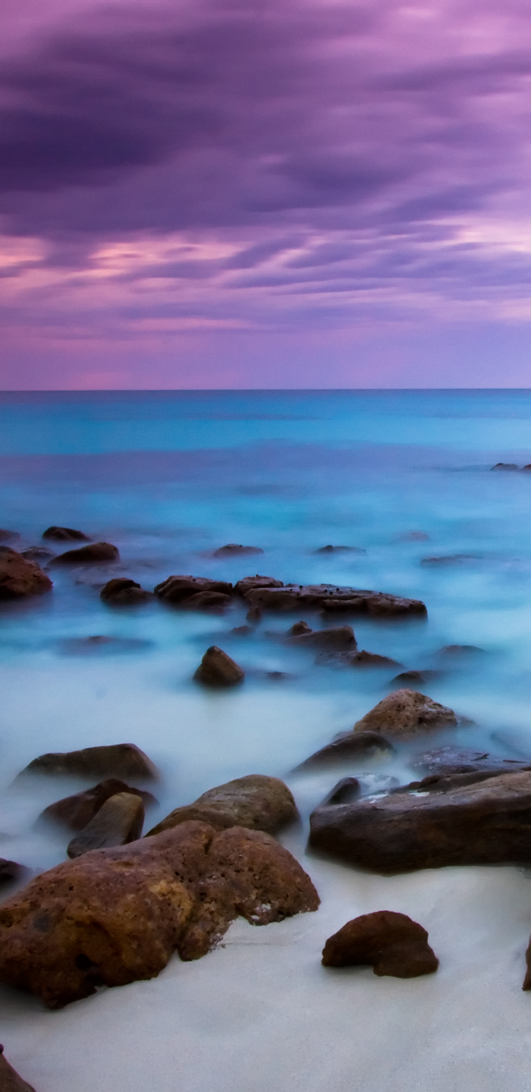 Download mobile wallpaper Sunset, Sky, Sea, Horizon, Ocean, Earth, Purple, Cloud for free.