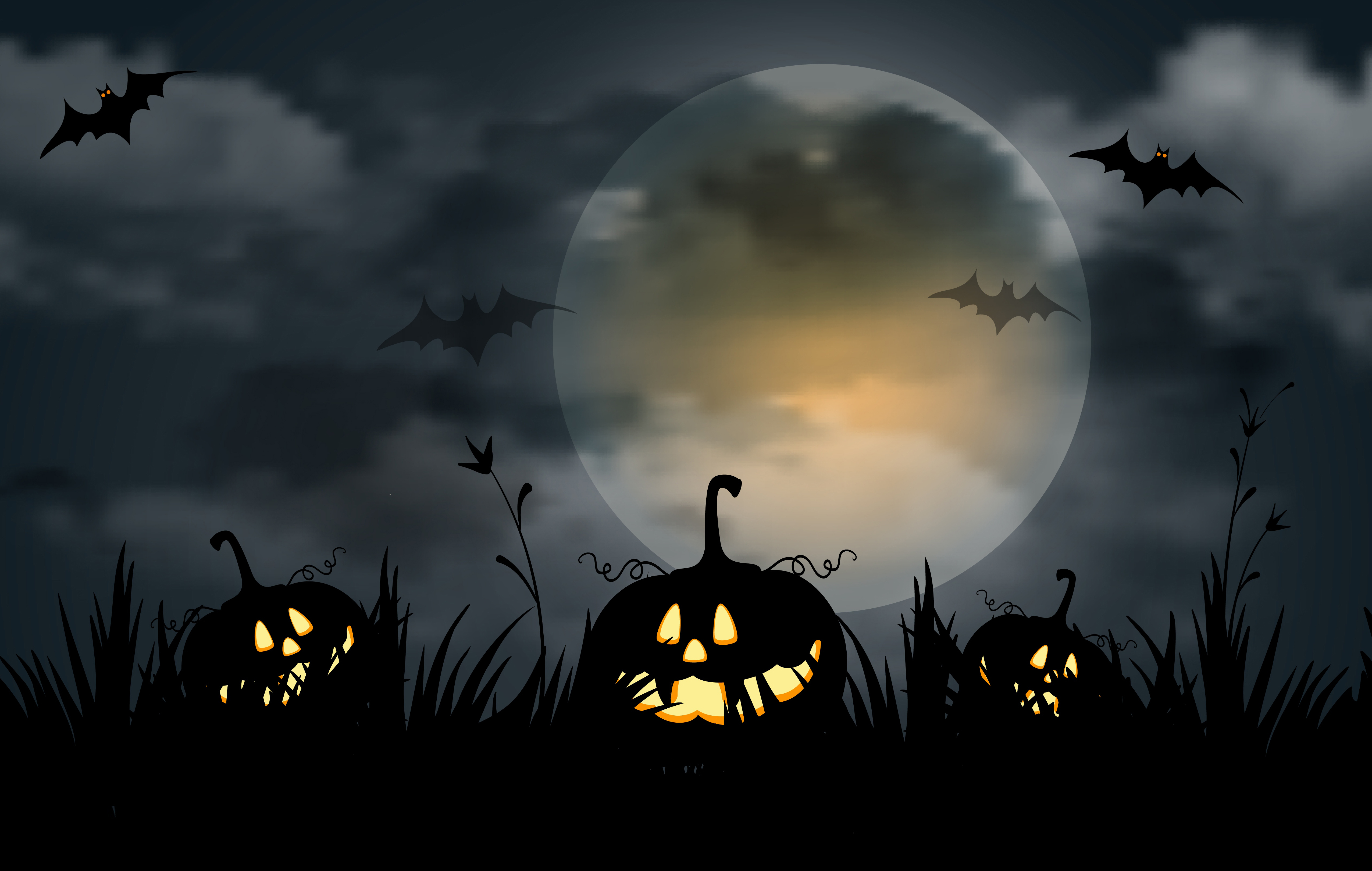 Téléchargez des papiers peints mobile Halloween, Nuit, Lumière, Vacances, Citrouille D'halloween gratuitement.