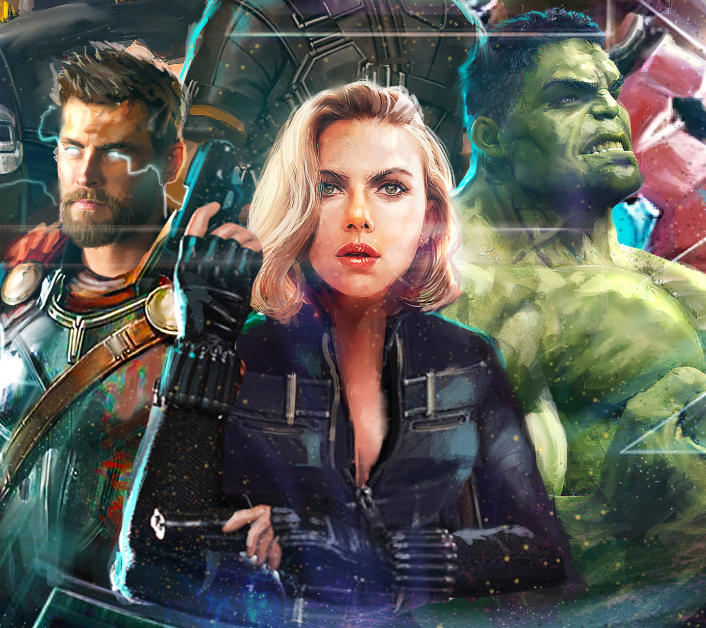 Download mobile wallpaper Hulk, Movie, Thor, Black Widow, The Avengers, Avengers: Infinity War for free.