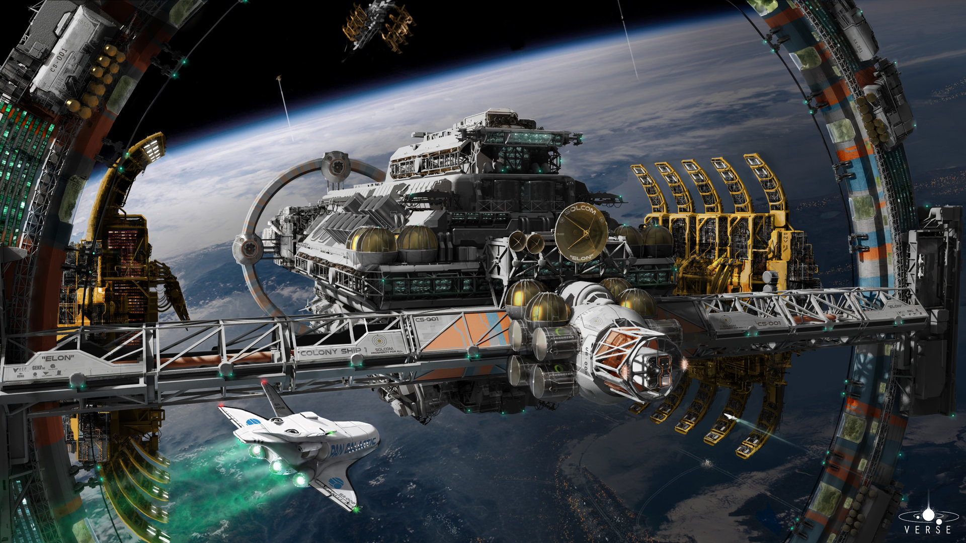 Laden Sie das Science Fiction, Raumstation-Bild kostenlos auf Ihren PC-Desktop herunter