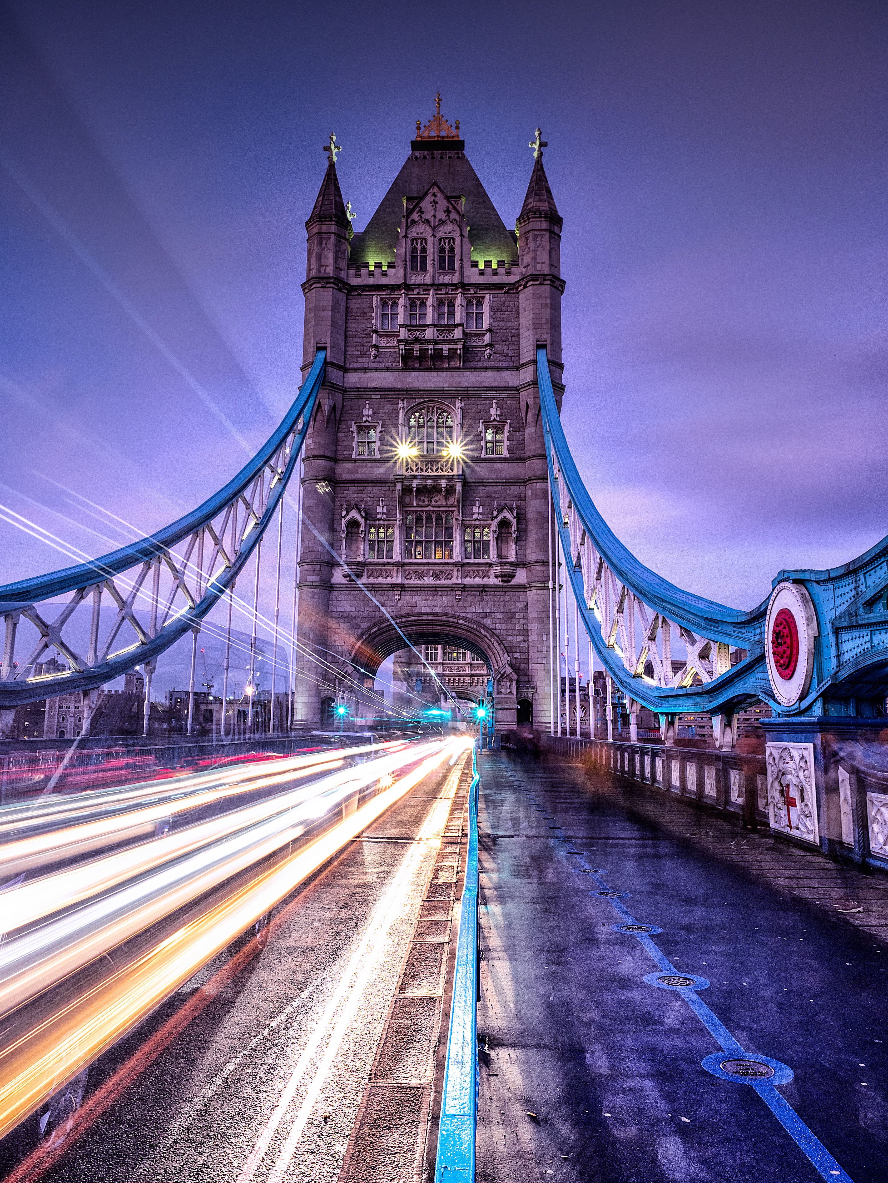 london, cities, architecture, bridge, illumination, long term exposure, lighting Full HD