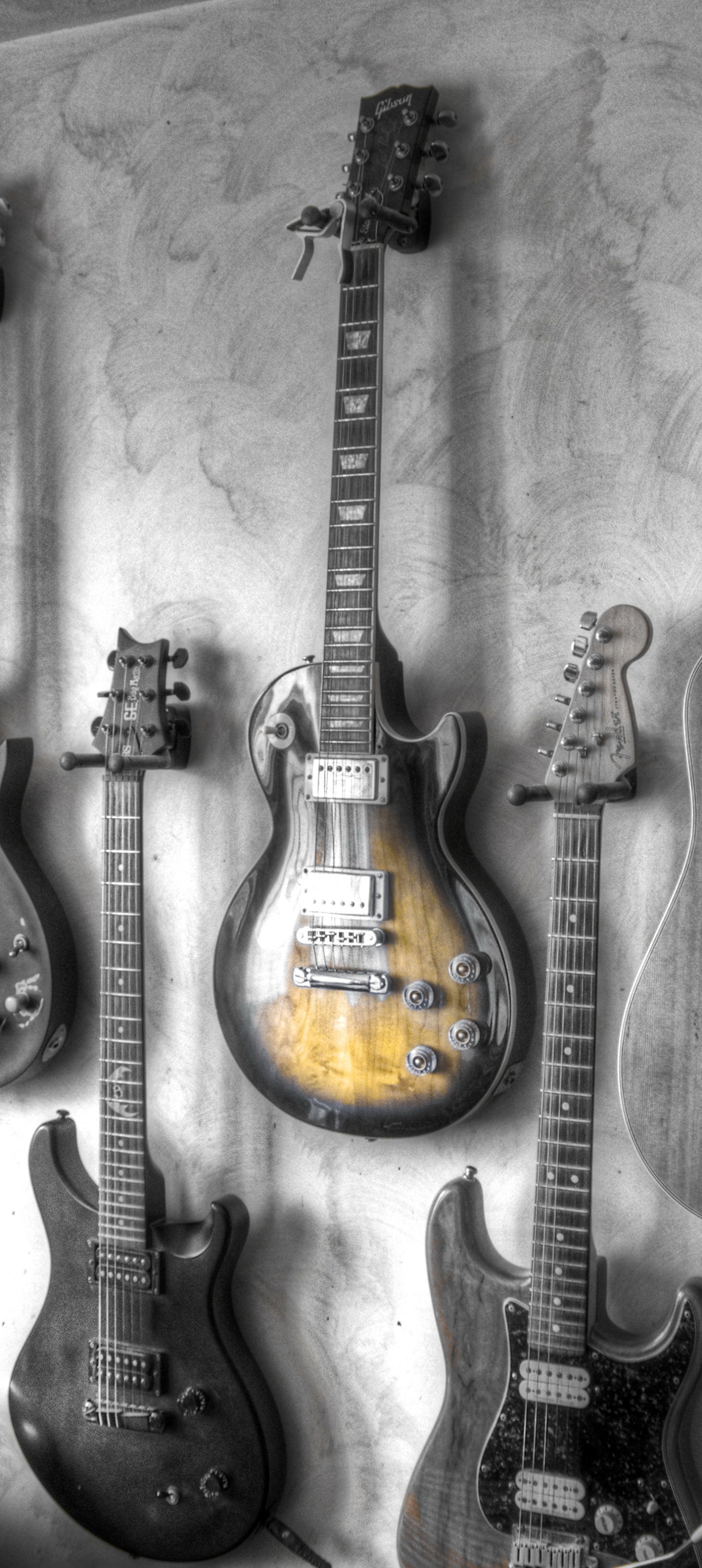 Download mobile wallpaper Music, Guitar, Selective Color, Instrument for free.