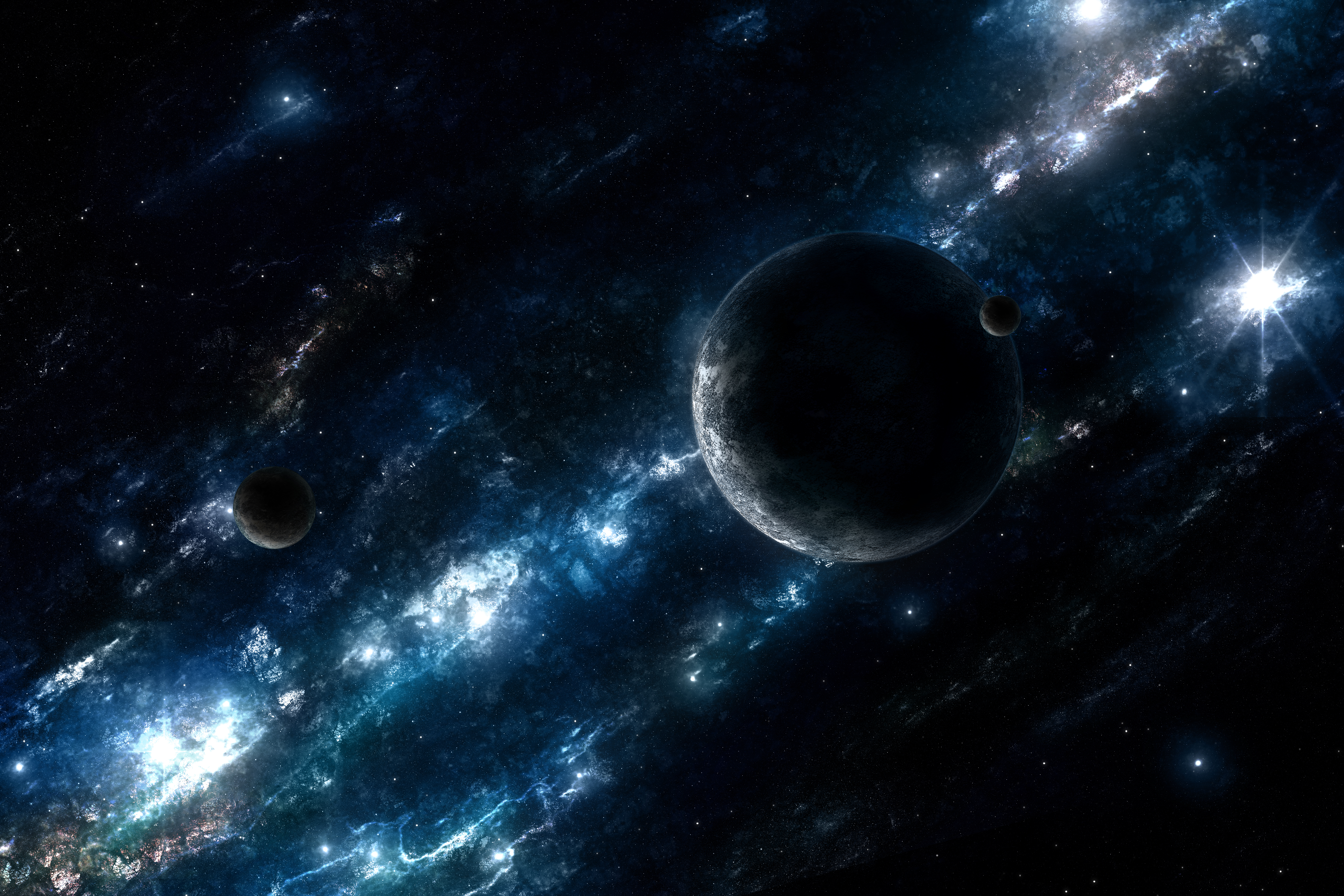 Horizontal Wallpaper galaxy, stars, planets, universe, nebula