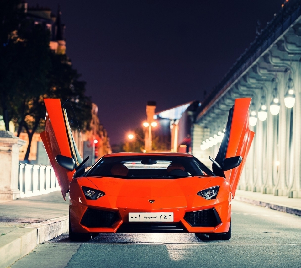 Download mobile wallpaper Lamborghini, Car, Lamborghini Aventador, Vehicle, Vehicles, Orange Car for free.