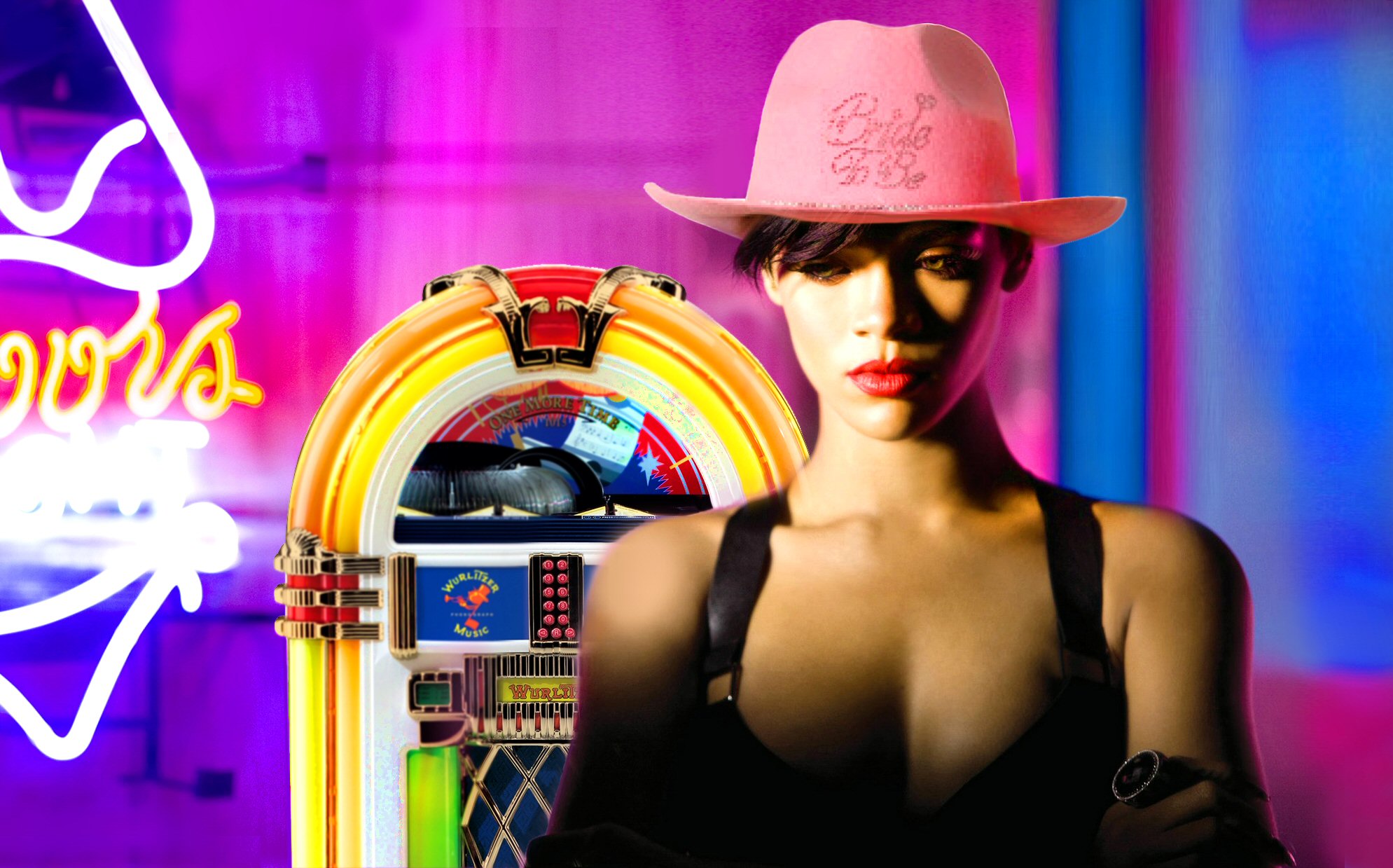 Laden Sie das Musik, Rihanna, Hut-Bild kostenlos auf Ihren PC-Desktop herunter