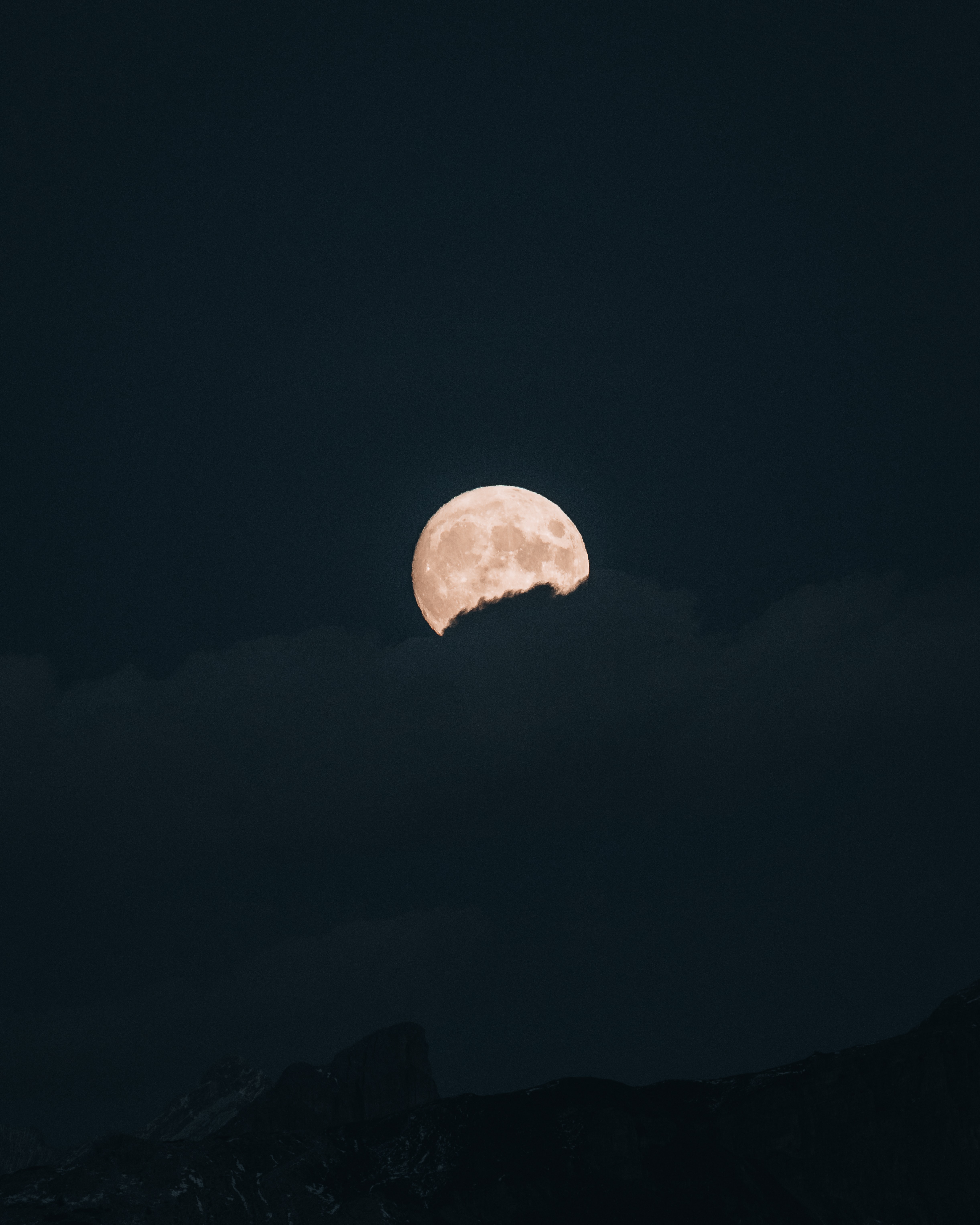 Download mobile wallpaper Clouds, Night, Dark, Full Moon, Moon for free.