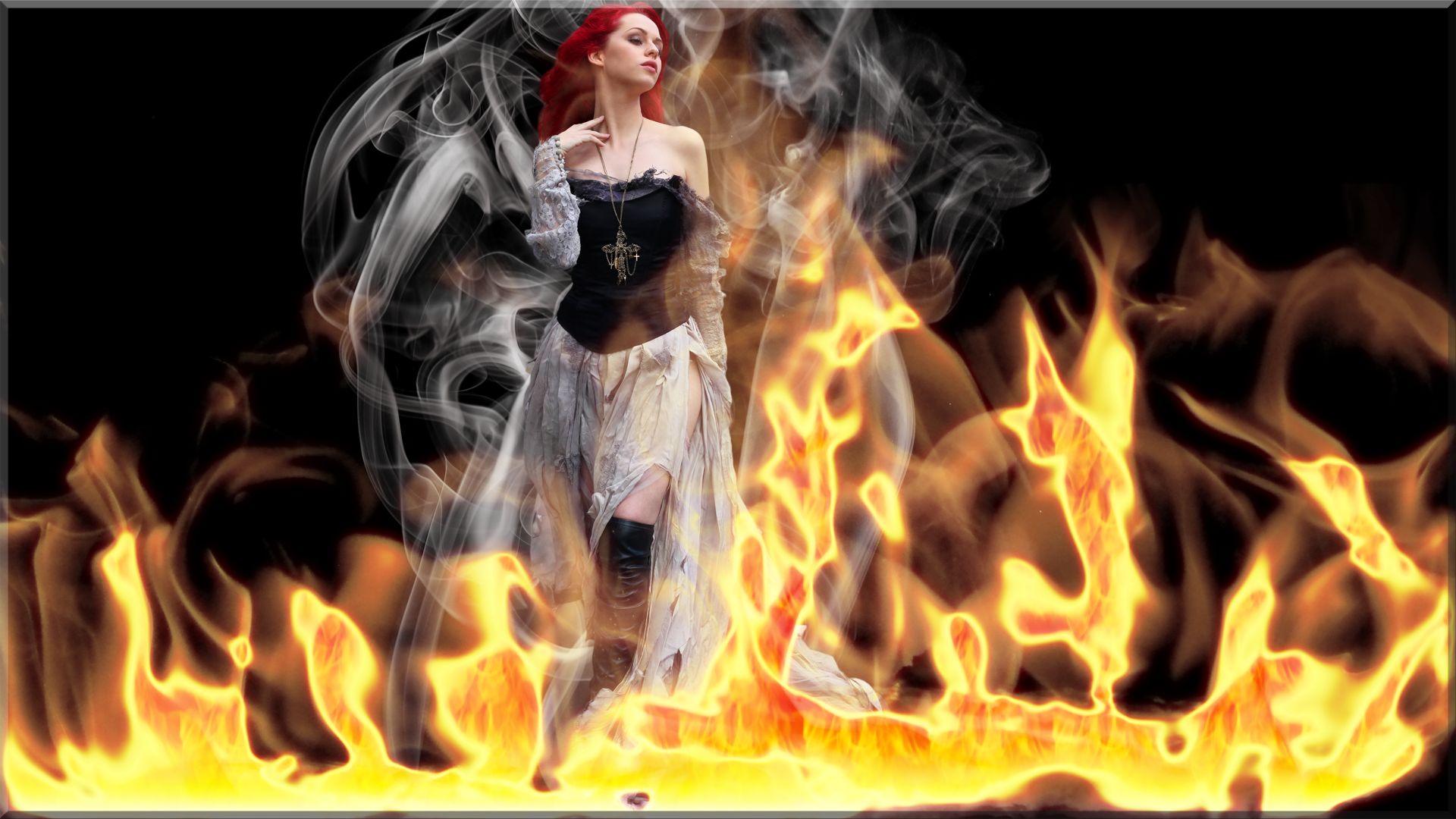 Free download wallpaper Fire, Smoke, Gothic, Dark on your PC desktop