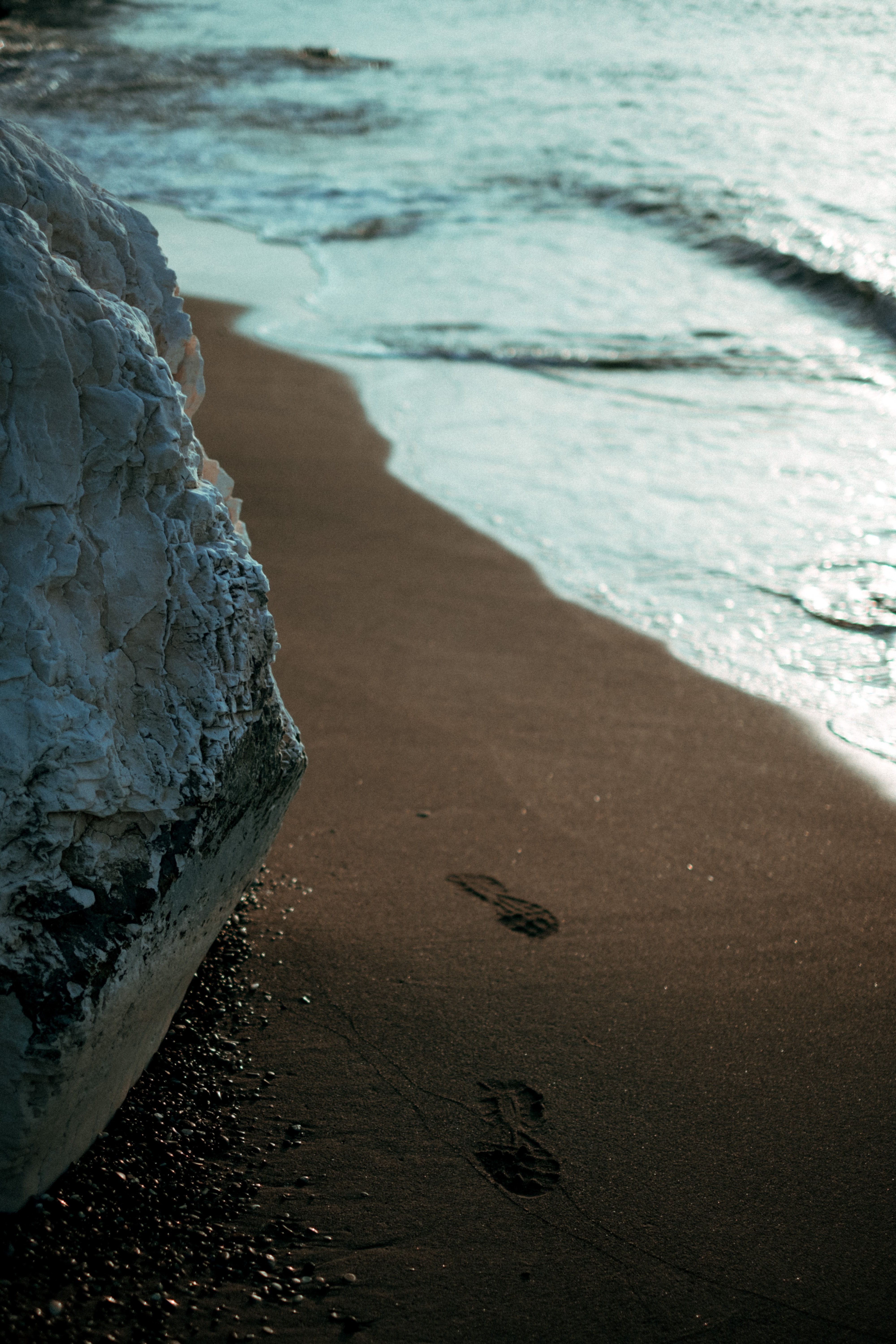 nature, beach, sand, rocks, traces QHD