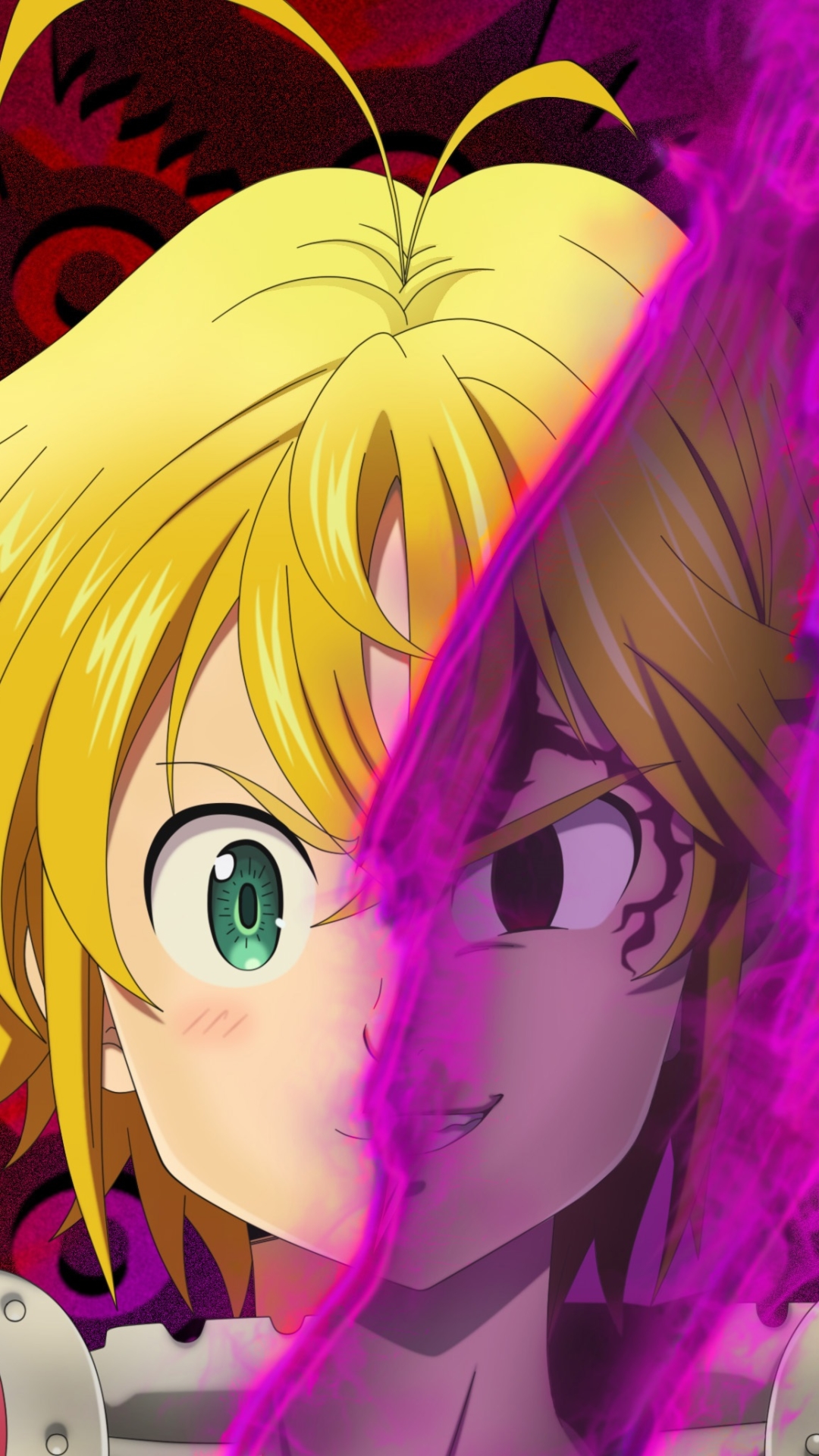 Handy-Wallpaper Blond, Grüne Augen, Blondinen, Animes, Lila Augen, The Seven Deadly Sins, Meliodas (Die Sieben Todsünden) kostenlos herunterladen.