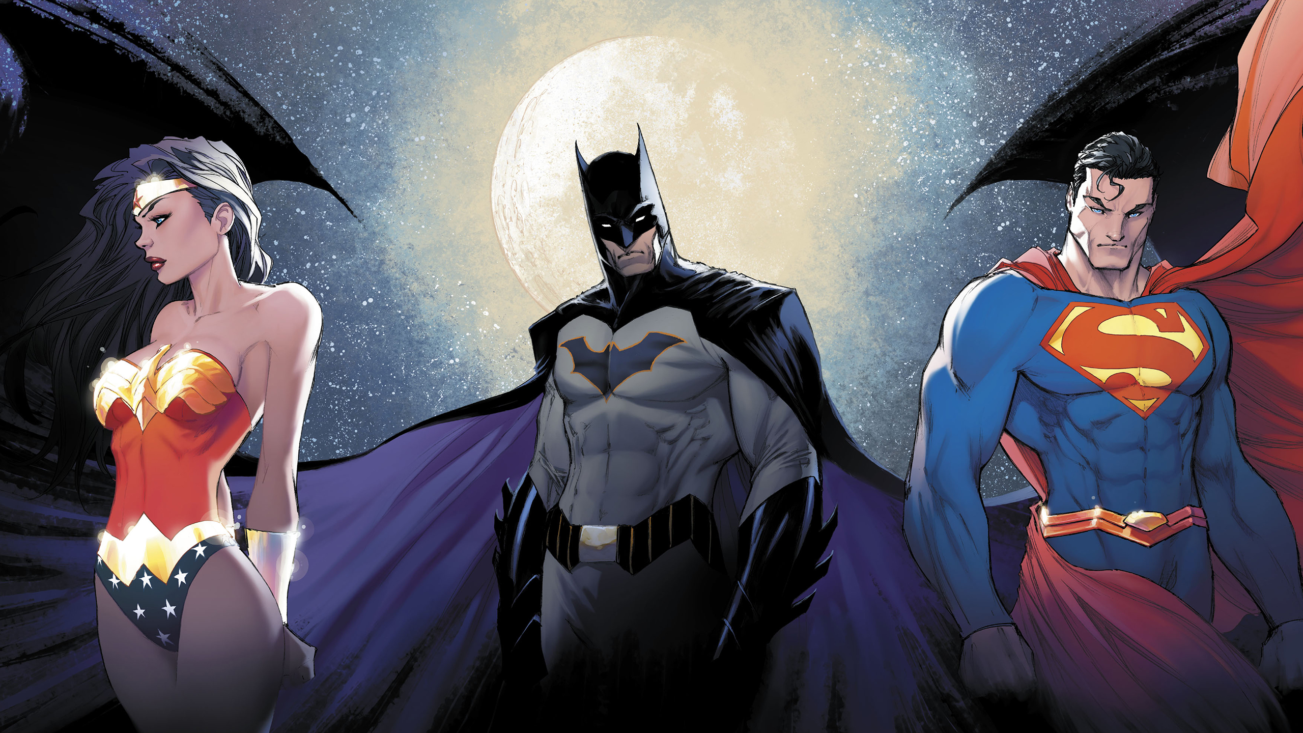 Скачать обои бесплатно Комиксы, Бэтмен, Комиксы Dc, Диана Принс, Супермен, Чудо Женщина, Лига Справедливости, Кларк Кент картинка на рабочий стол ПК