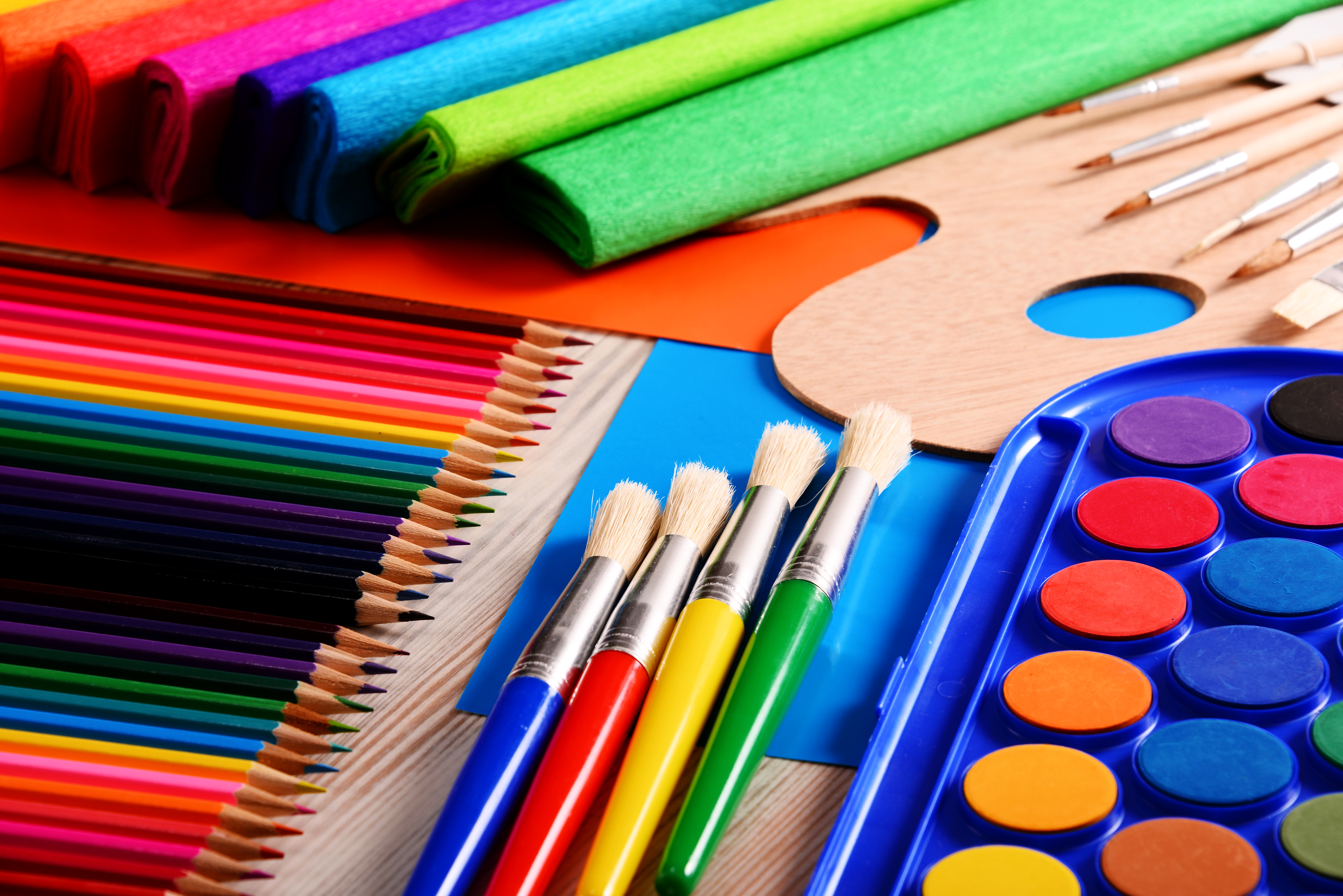 brush, photography, colors, colorful, pencil
