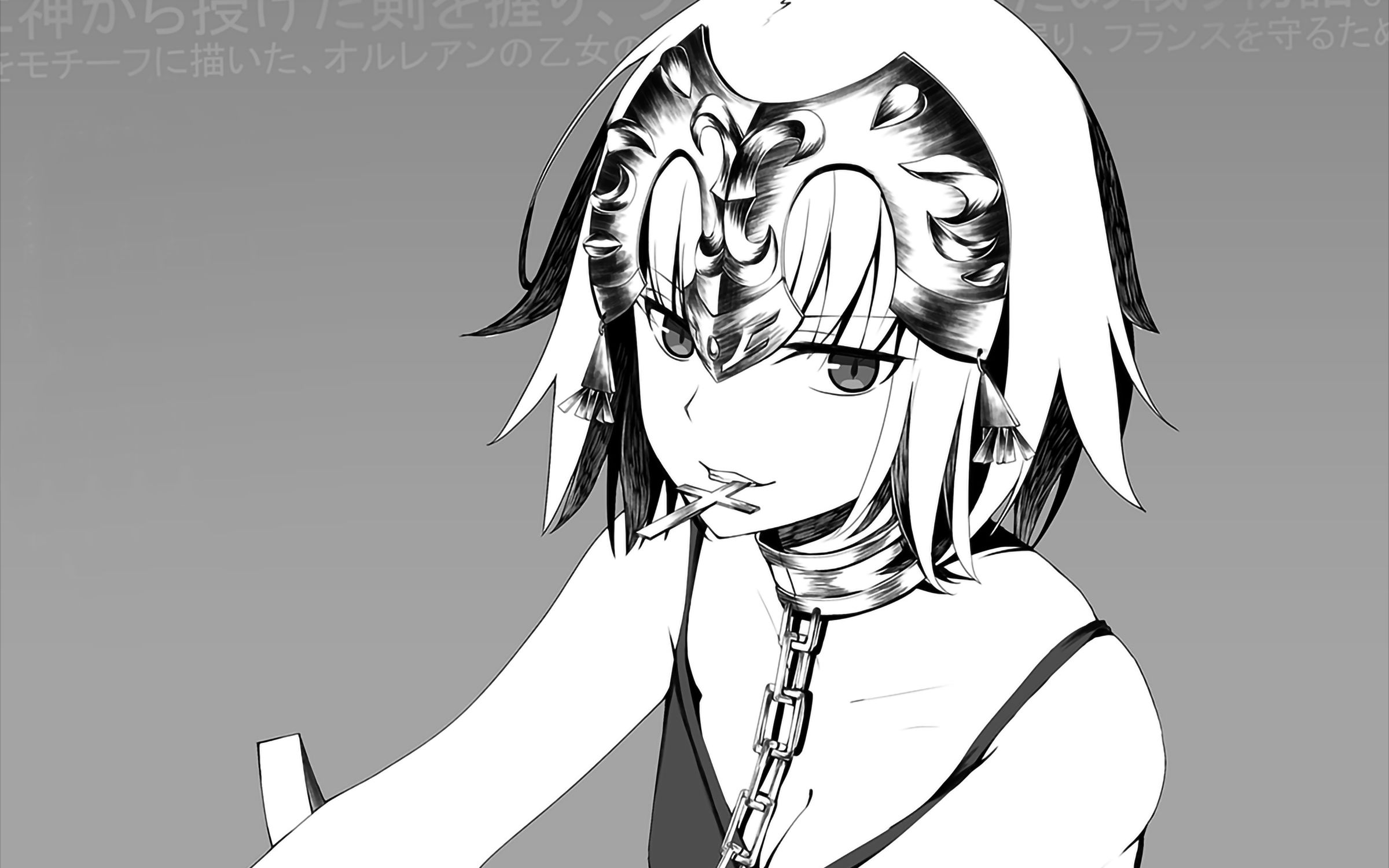 Free download wallpaper Anime, Monochrome, Chain, Cross, Sketch, Black & White, Short Hair, Fate/grand Order, Jeanne D'arc Alter, Avenger (Fate/grand Order), Fate Series on your PC desktop