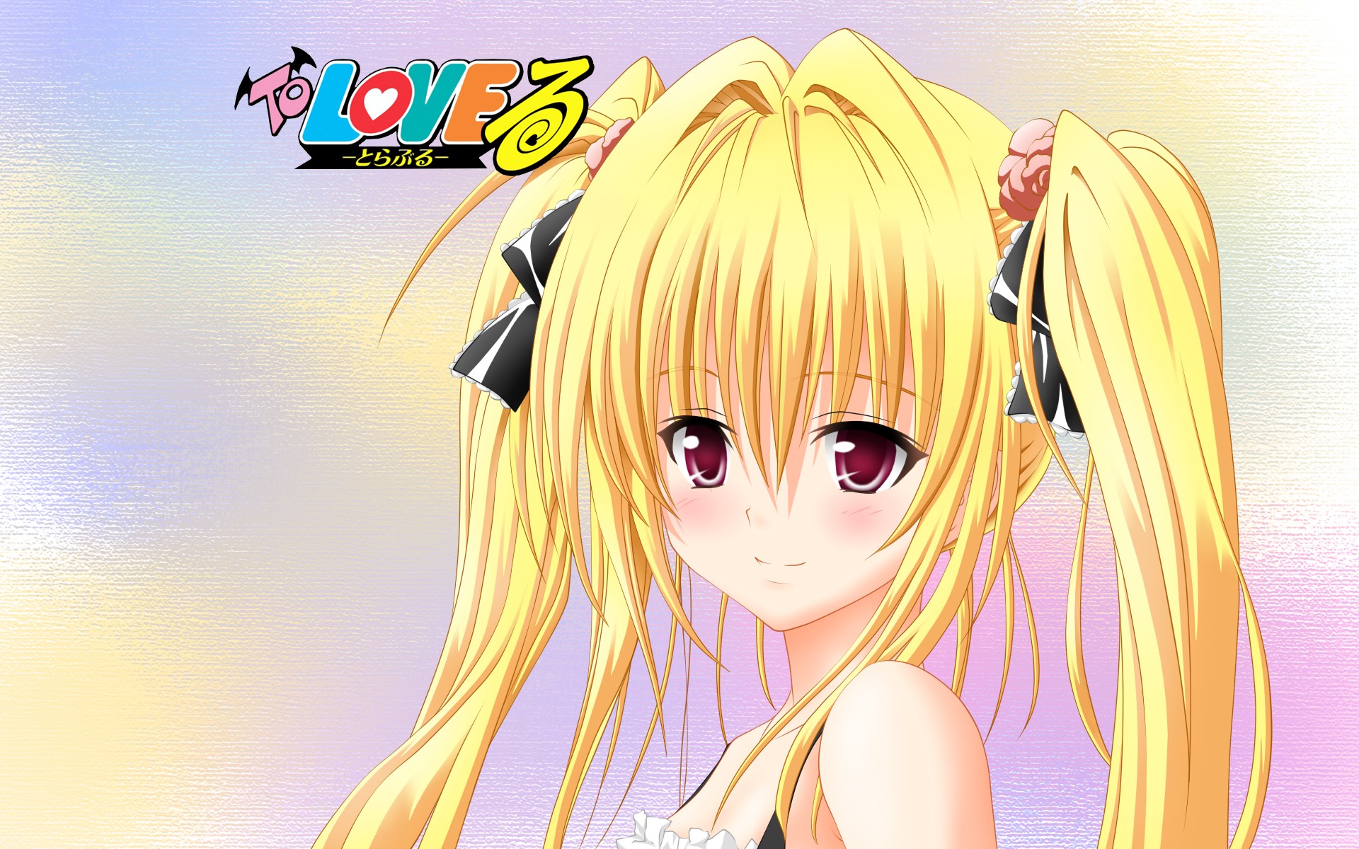 Download mobile wallpaper Anime, Smile, Blonde, Blush, Red Eyes, Long Hair, Golden Darkness, To Love Ru for free.