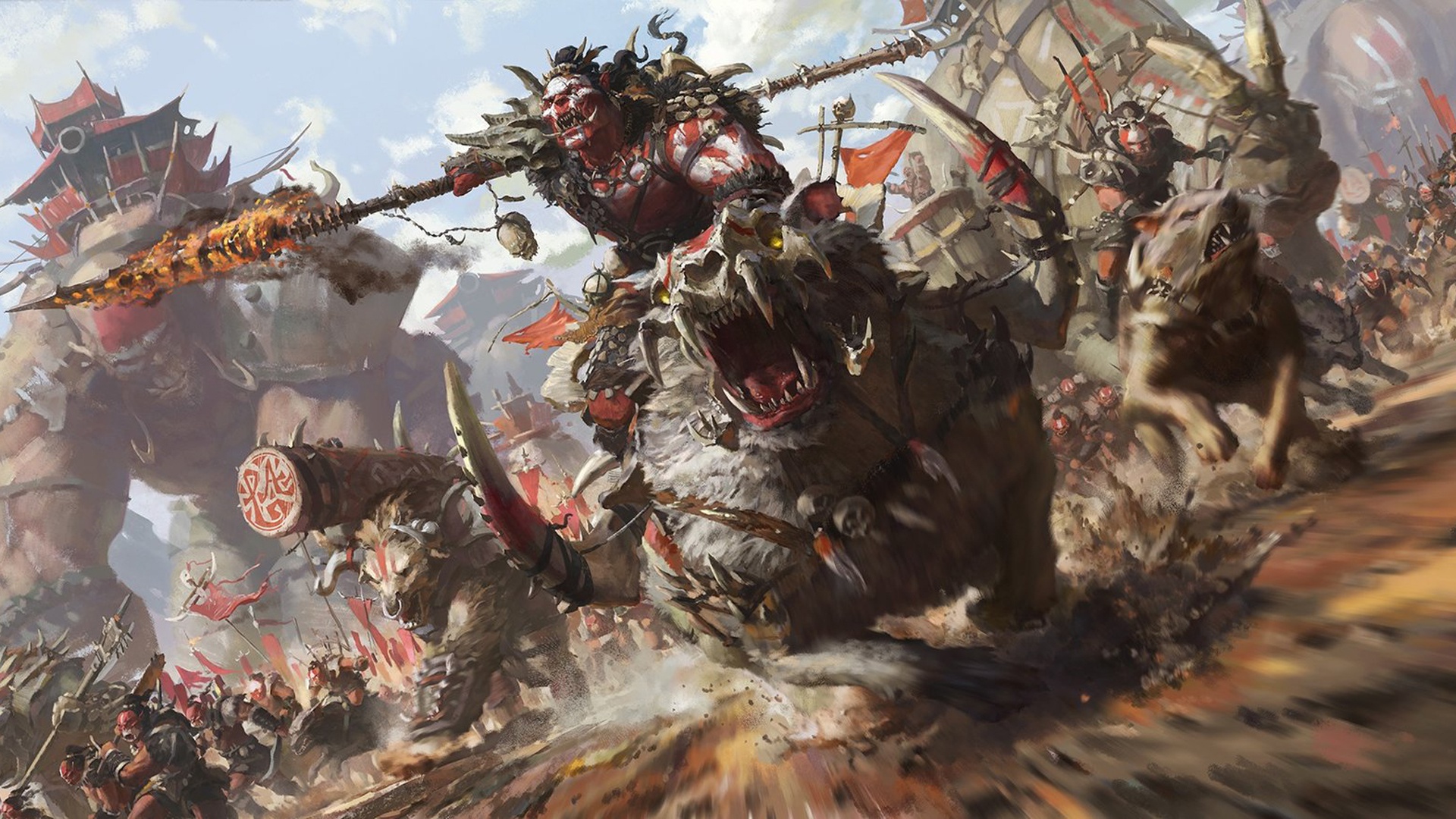 Free download wallpaper Fantasy, Warrior, Creature, Spear, Orc on your PC desktop