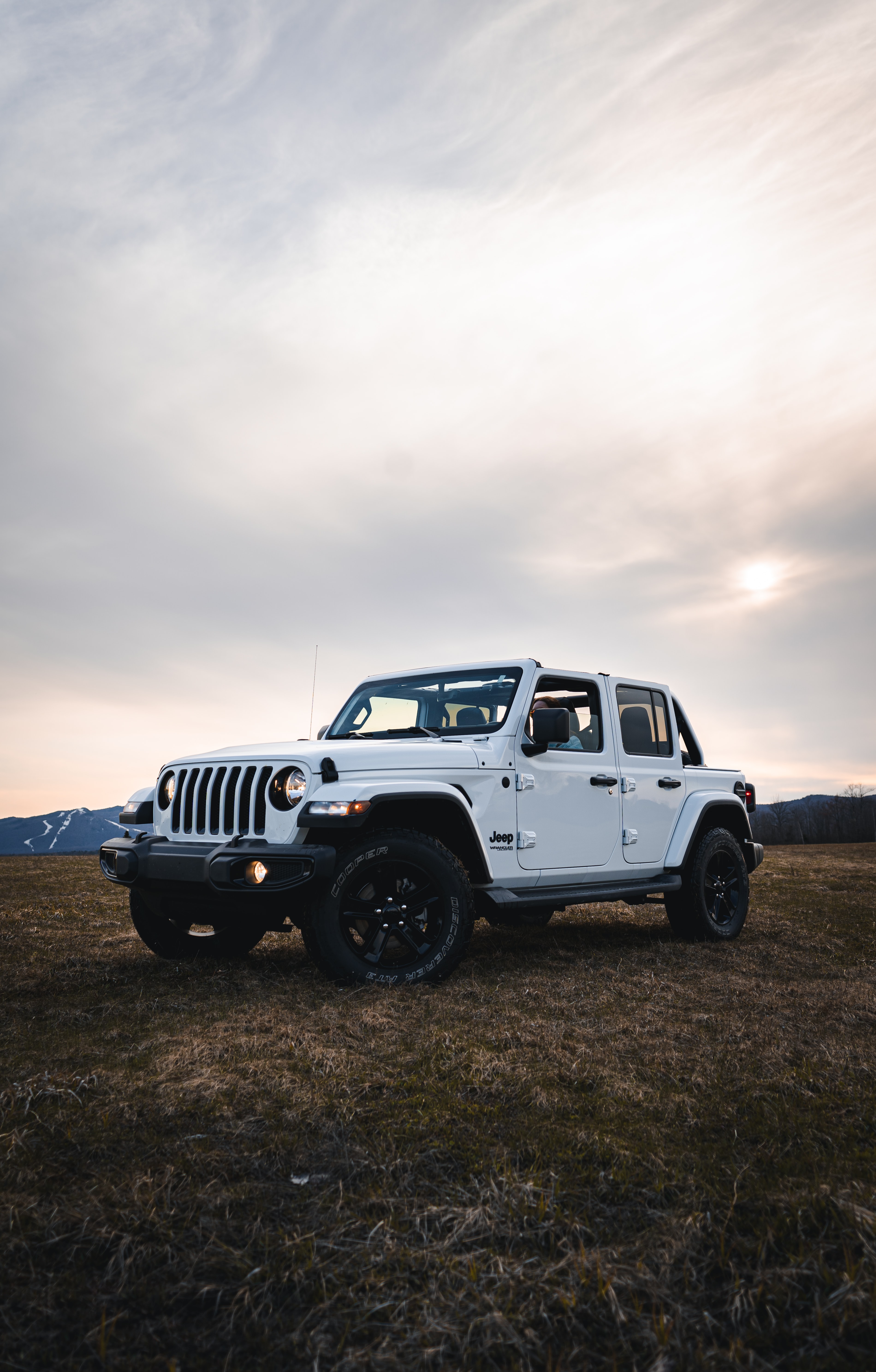 Download mobile wallpaper Lights, Car, Cars, Headlights, Jeep Wrangler, Jeep for free.