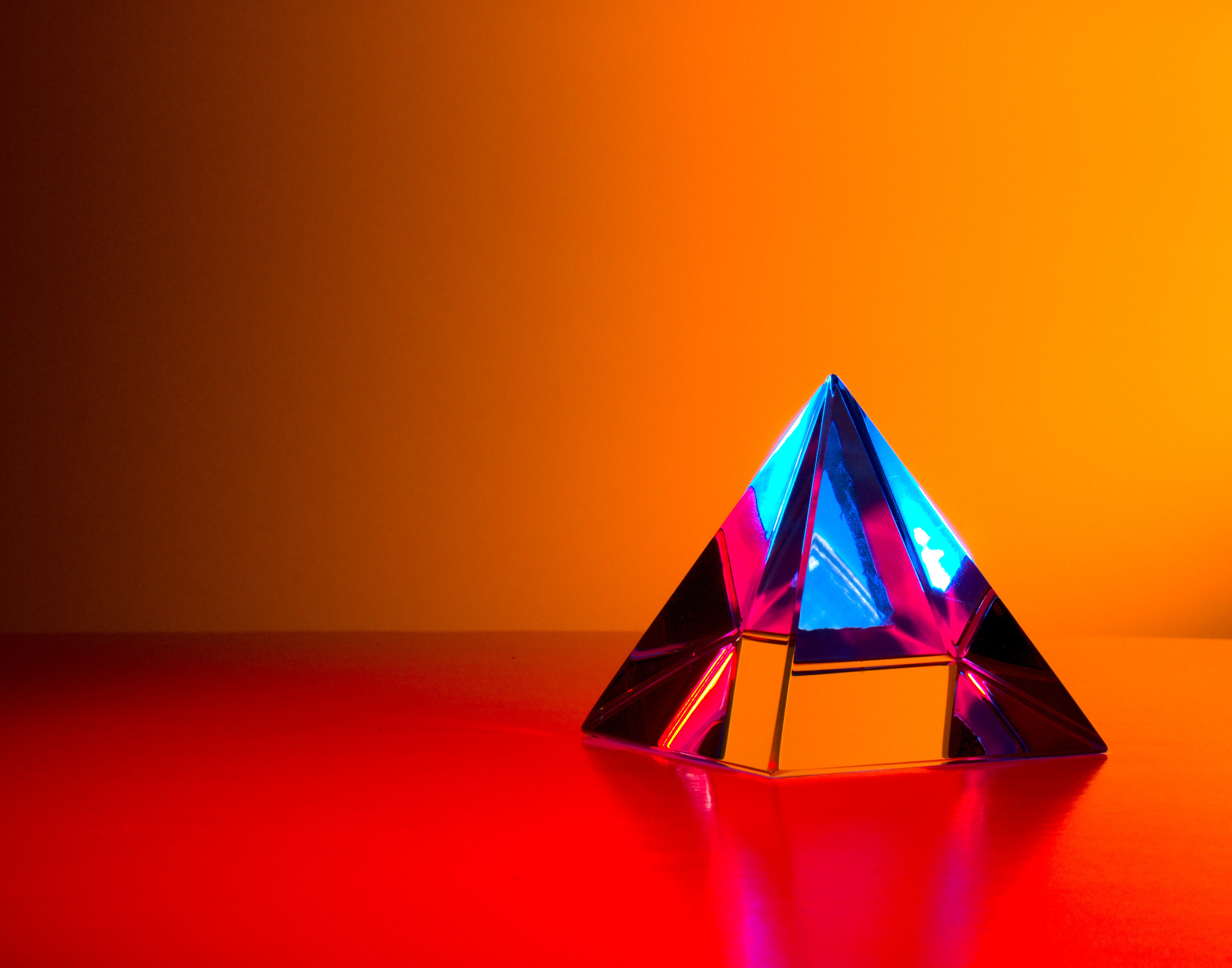 crystal, miscellanea, reflection, miscellaneous, glass, pyramid