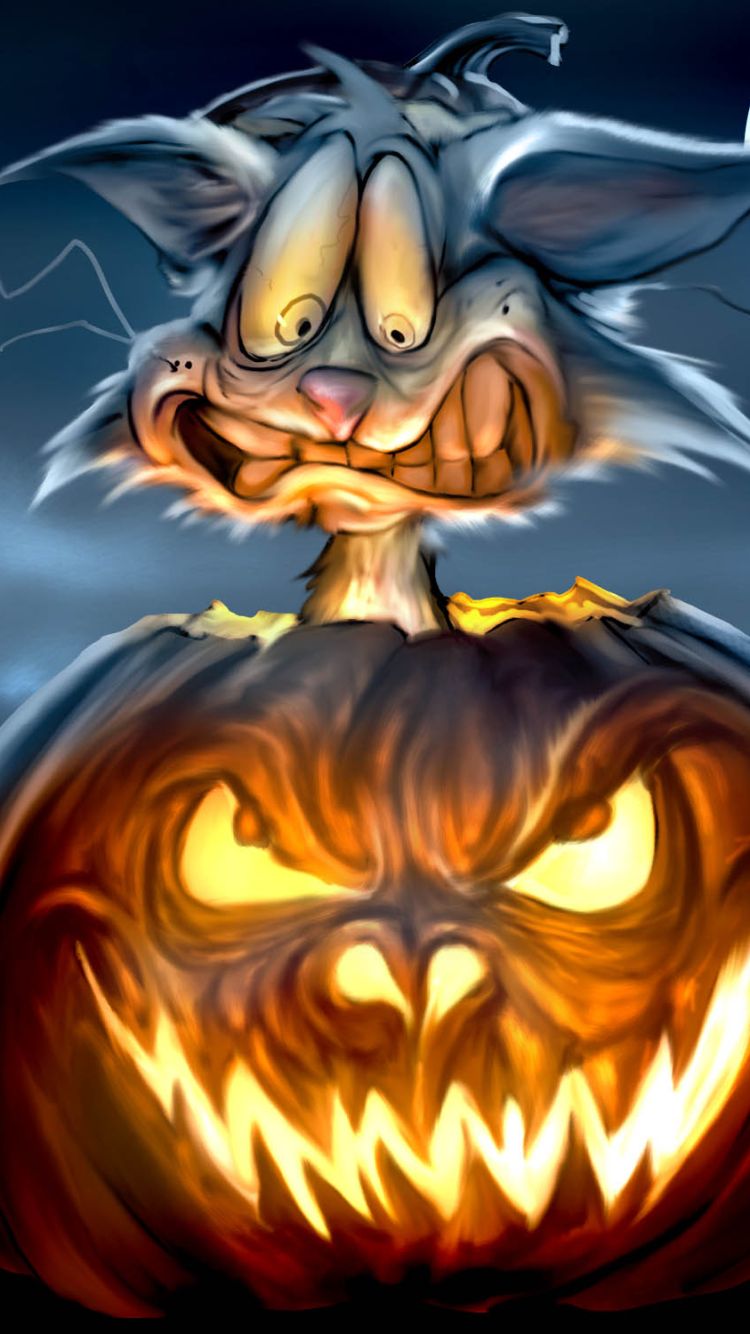 Download mobile wallpaper Halloween, Holiday, Rabbit, Jack O' Lantern for free.